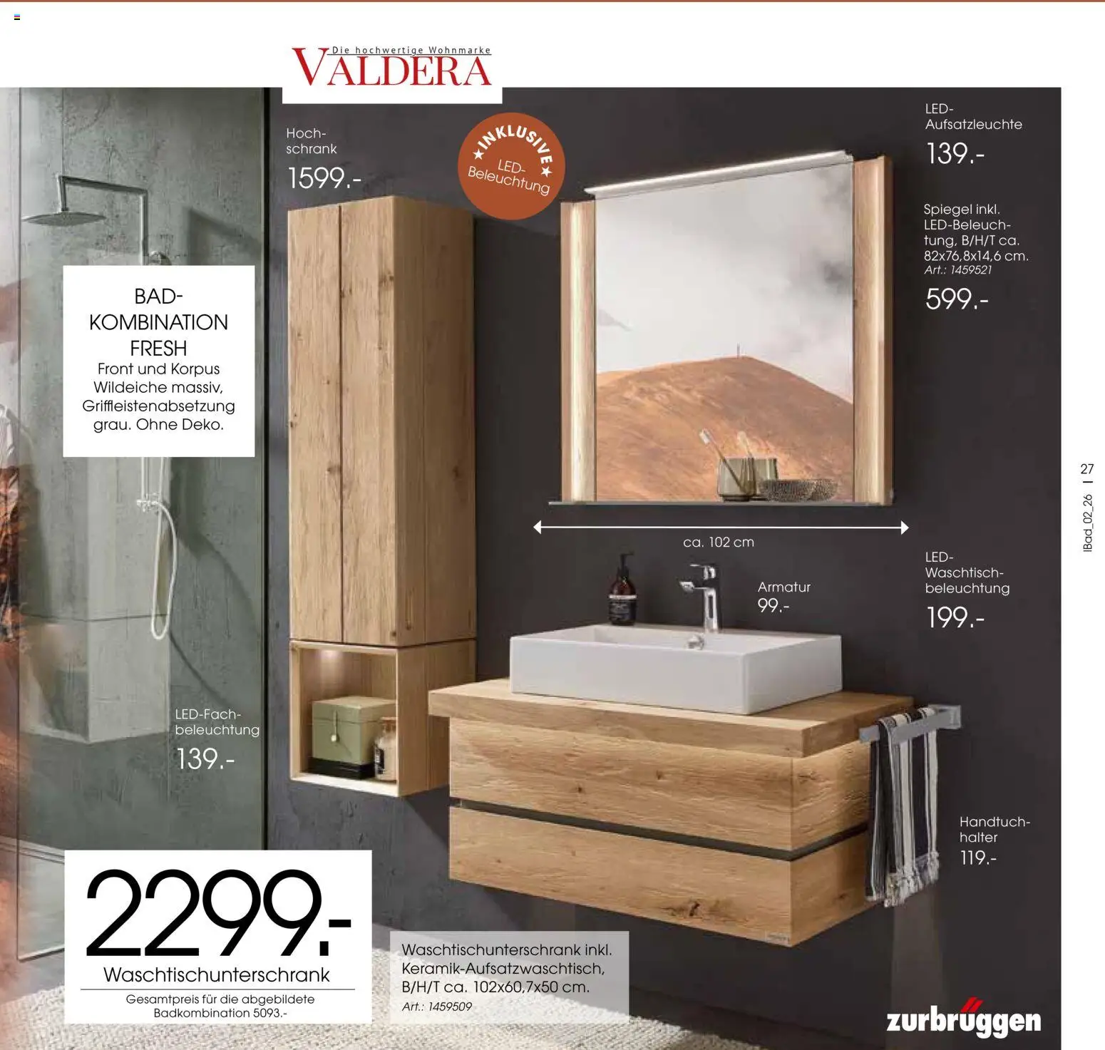 Zurbrüggen Bad Design Trends – gültig ab 23.03.2026 | Seite: 27 | Produkte: Schrank, Bad, Armatur, Waschtisch