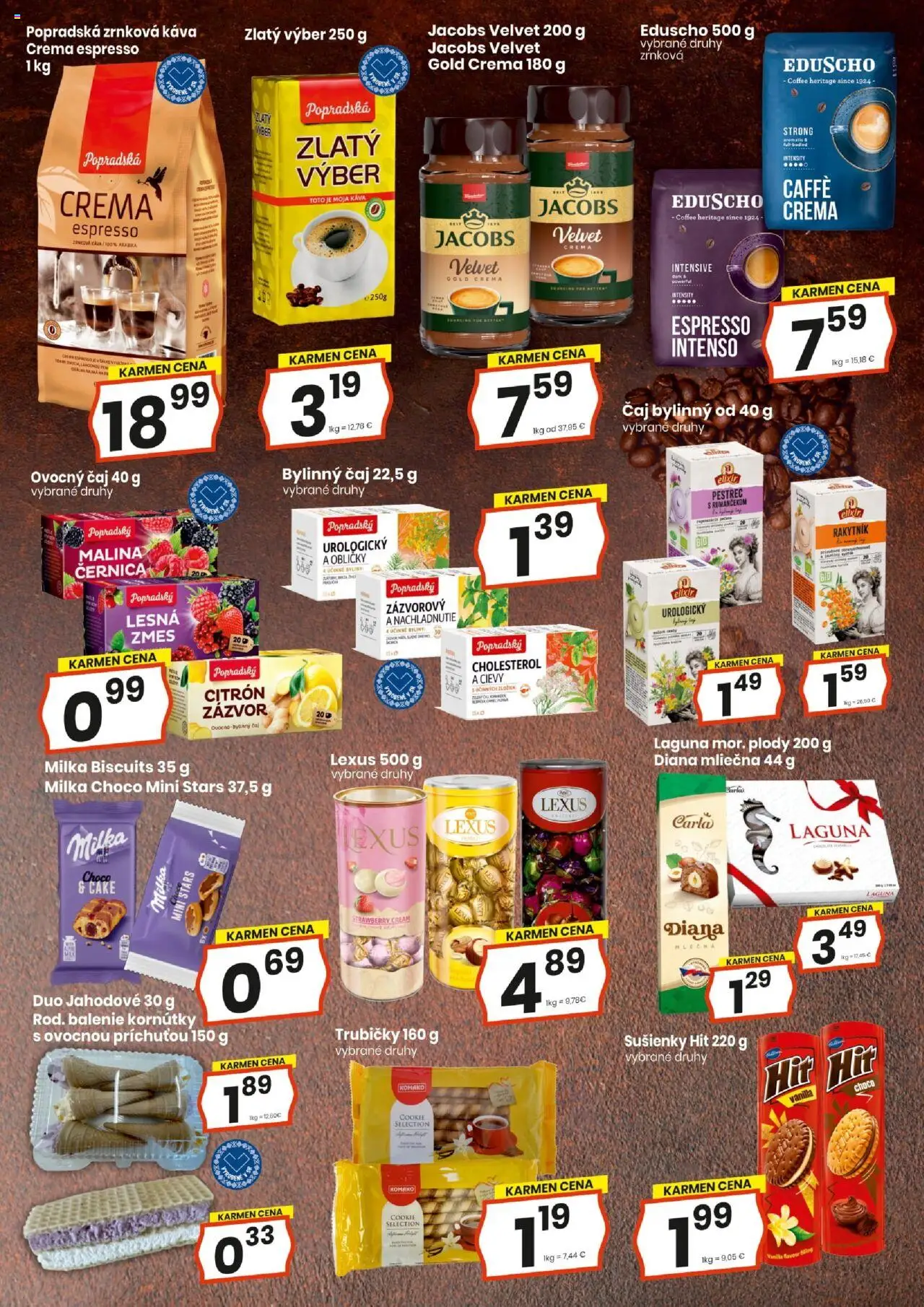 Nové KARMEN CBA akcie – leták je platný od 18.09.2025 | Strana: 10 | Produkty: Jacobs Velvet, Káva, Milka, Zrnková káva