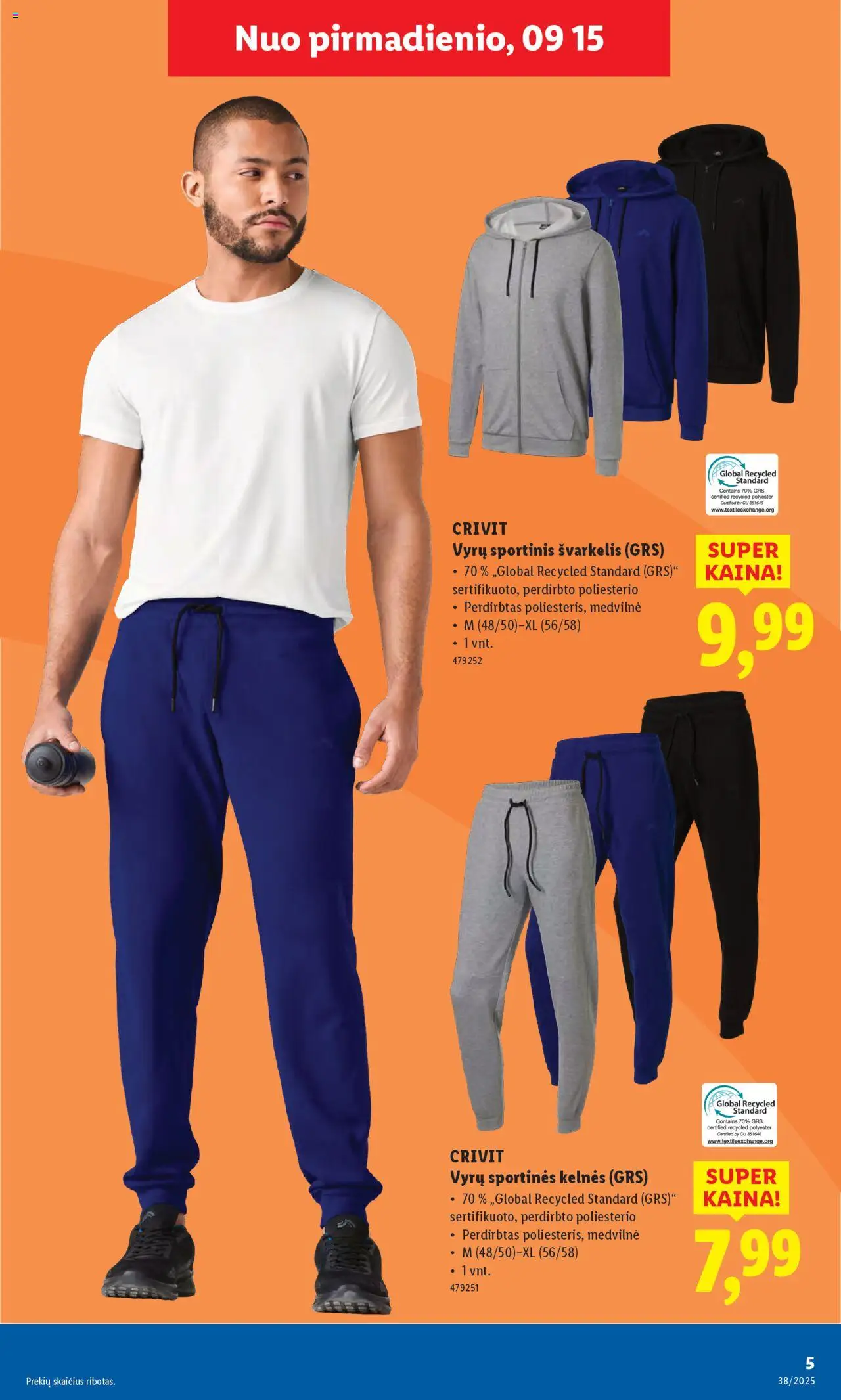 LIDL akcijos nuo 15.09.2025 | Puslapis: 5 | Prekių: Sportinės kelnės, Kelnes