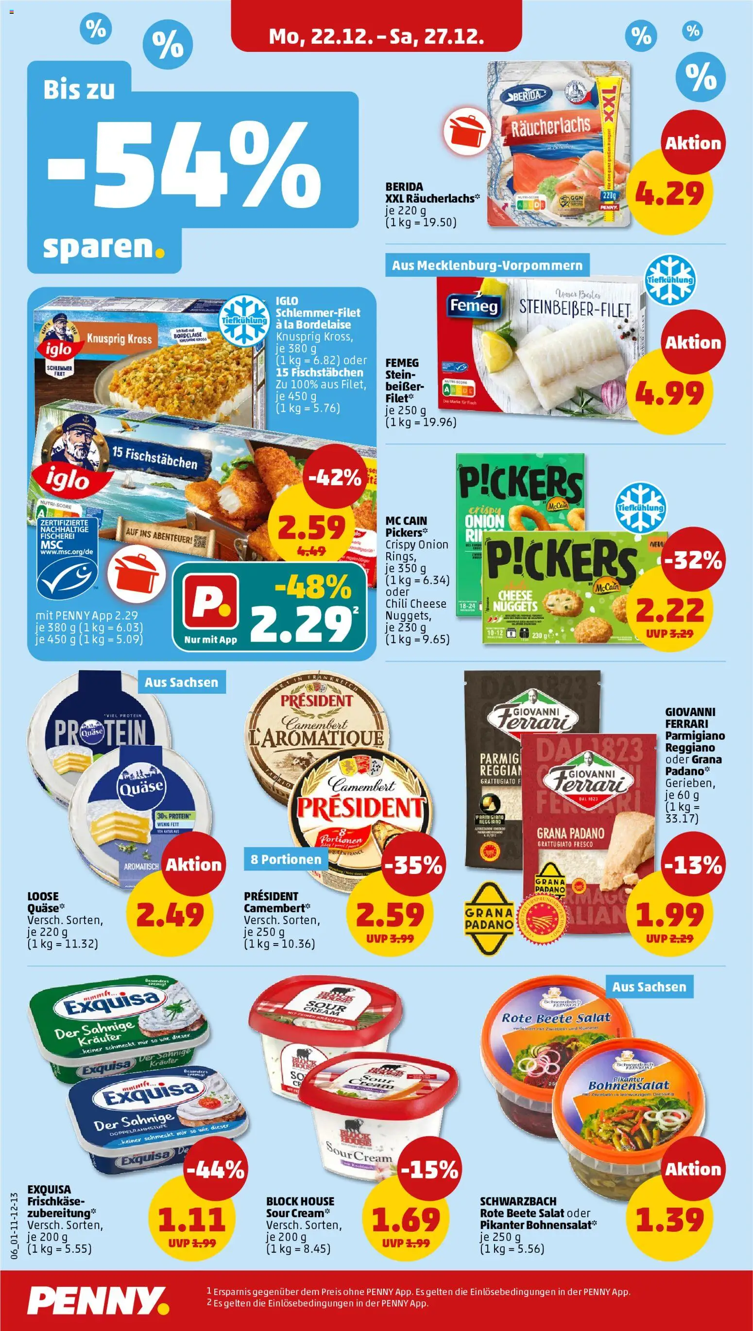 Penny Prospekt 	 – gültig ab 22.12.2025 | Seite: 10 | Produkte: McCain, Räucherlachs, Fischstabchen, Frischkase