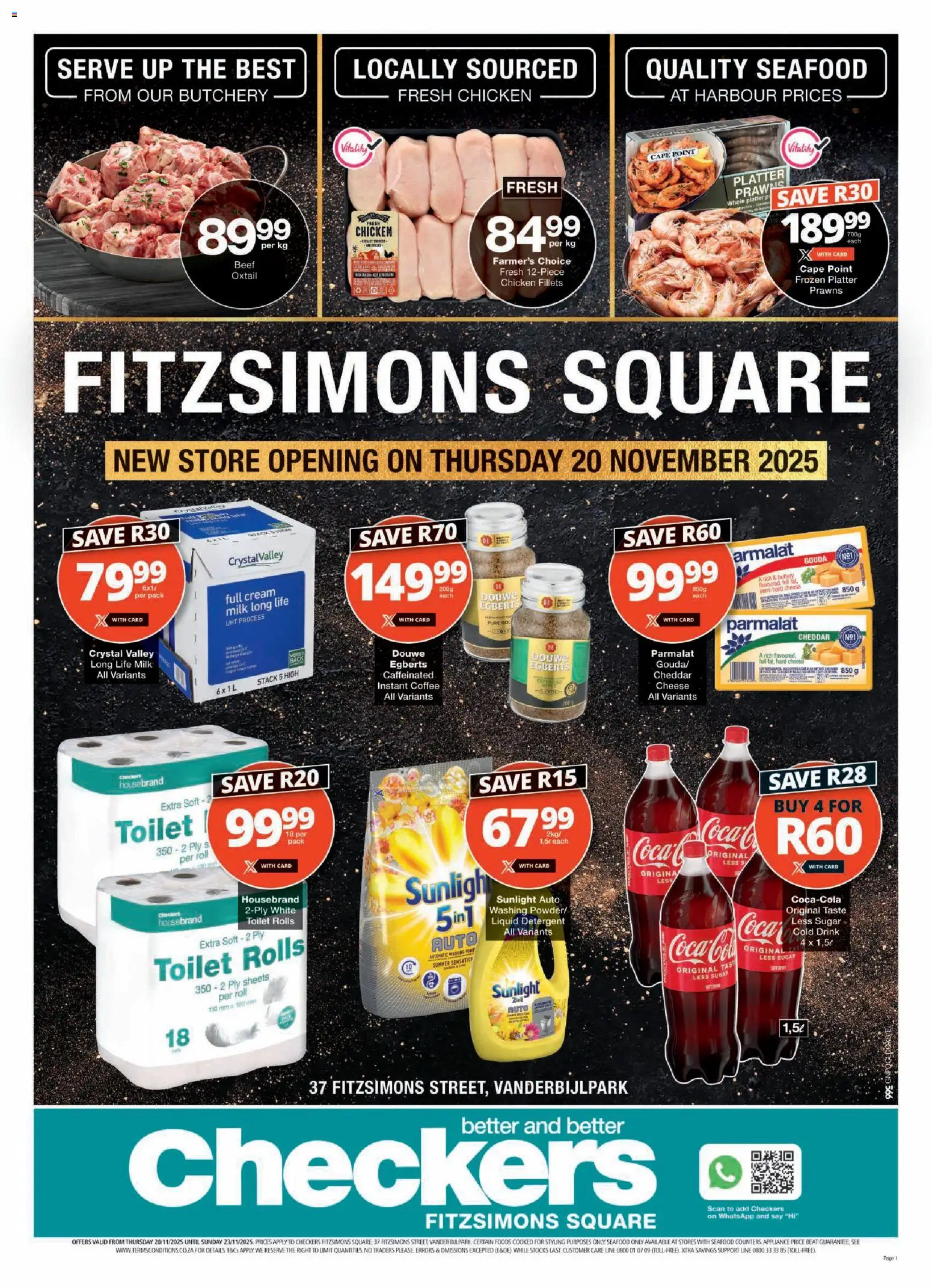 New Checkers catalogue – valid from 20.11.2025 | Page: 1 | Products: Platter, Coffee, Chicken, Sugar
