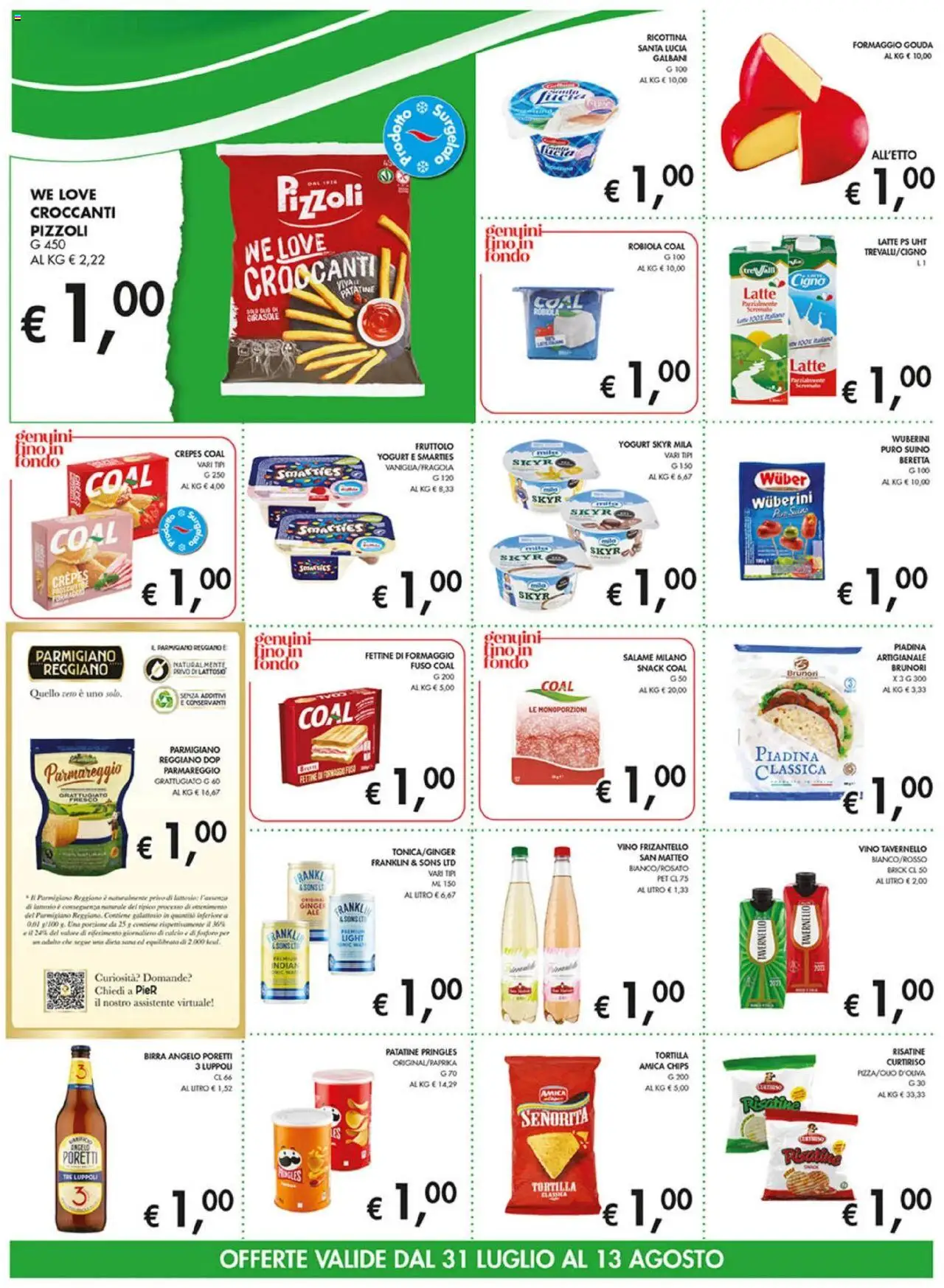 Volantino Coal del 31.07.2025 | Pagina: 2 | Prodotti: Salame, Latte, Formaggio, Vino