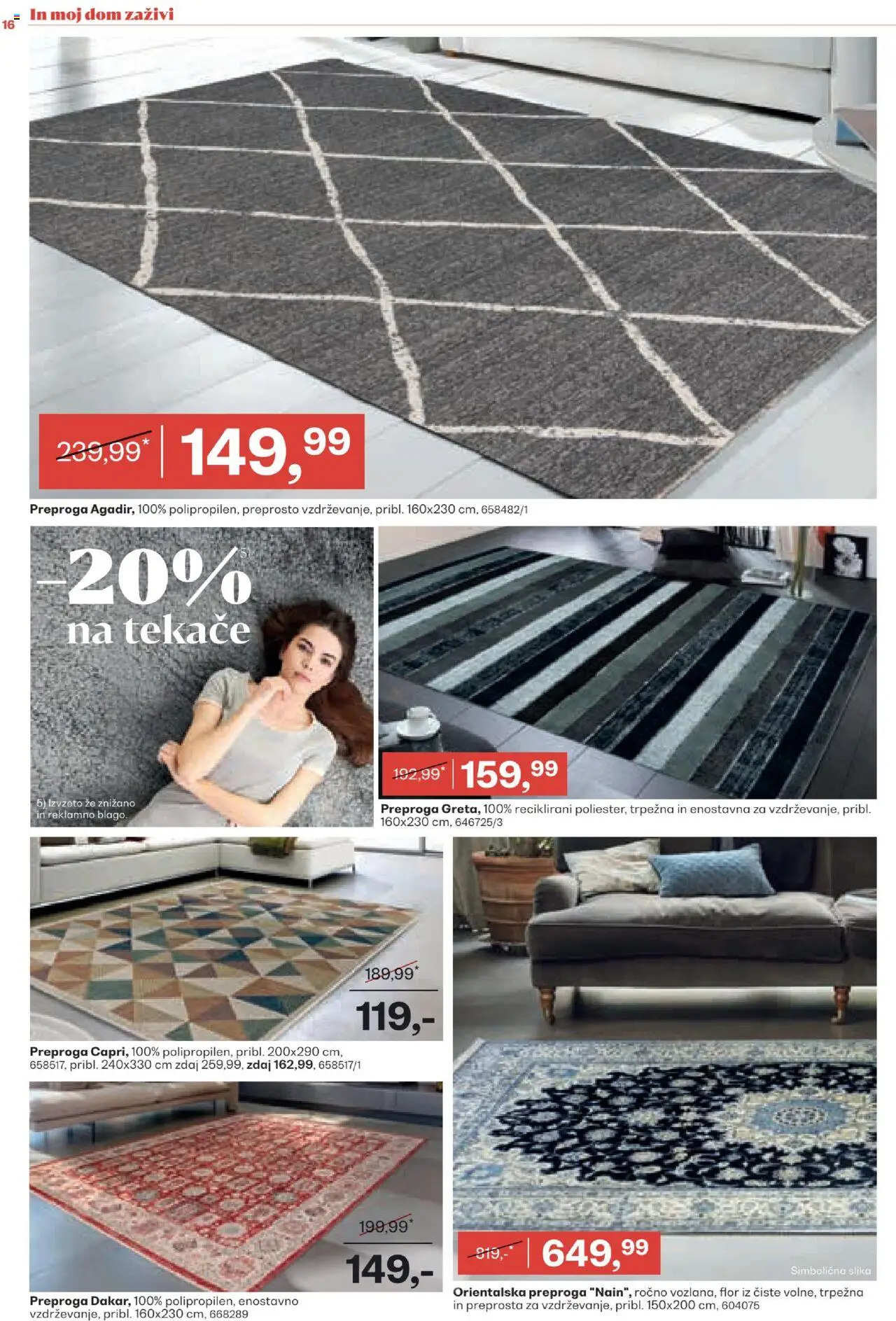 Novi Rutar katalog ponudbe – veljaven od 17.09.2025 | Stran: 16 | Izdelki: Preproga