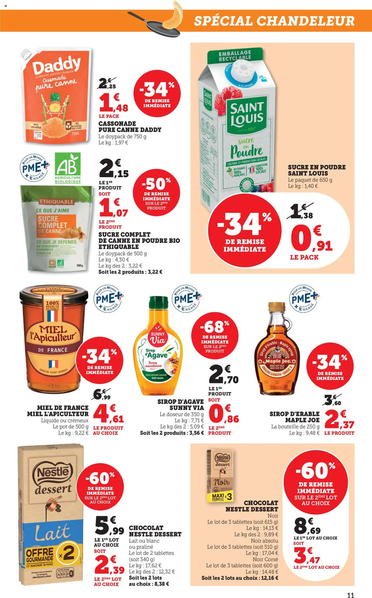 {H1} | Page: 11 | Produits: Poudre, Sucre en poudre, Lait, Chocolat