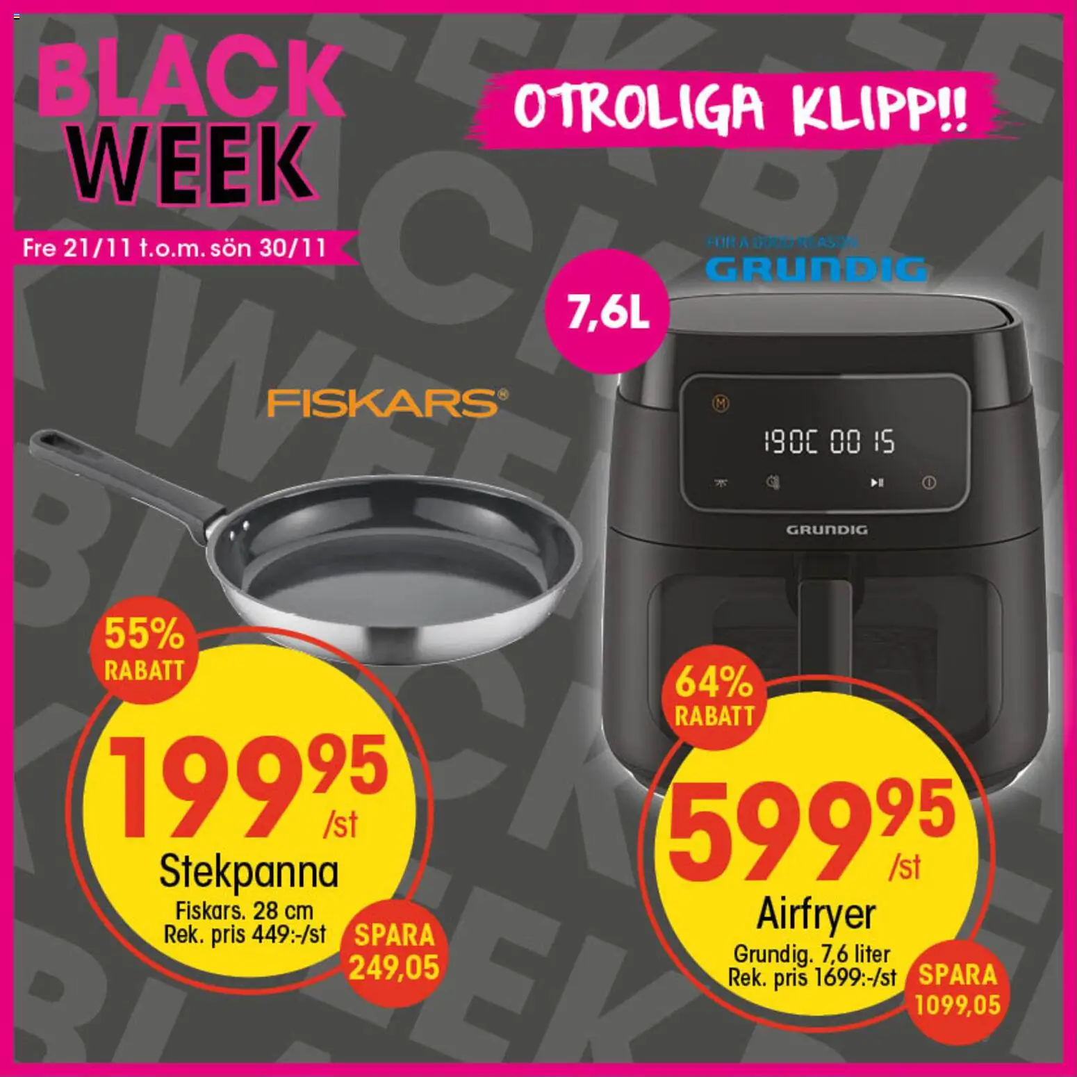 EKO reklamblad aktuell från 21.11.2025 | Sida: 7 | Produkter: Airfryer, Stekpanna
