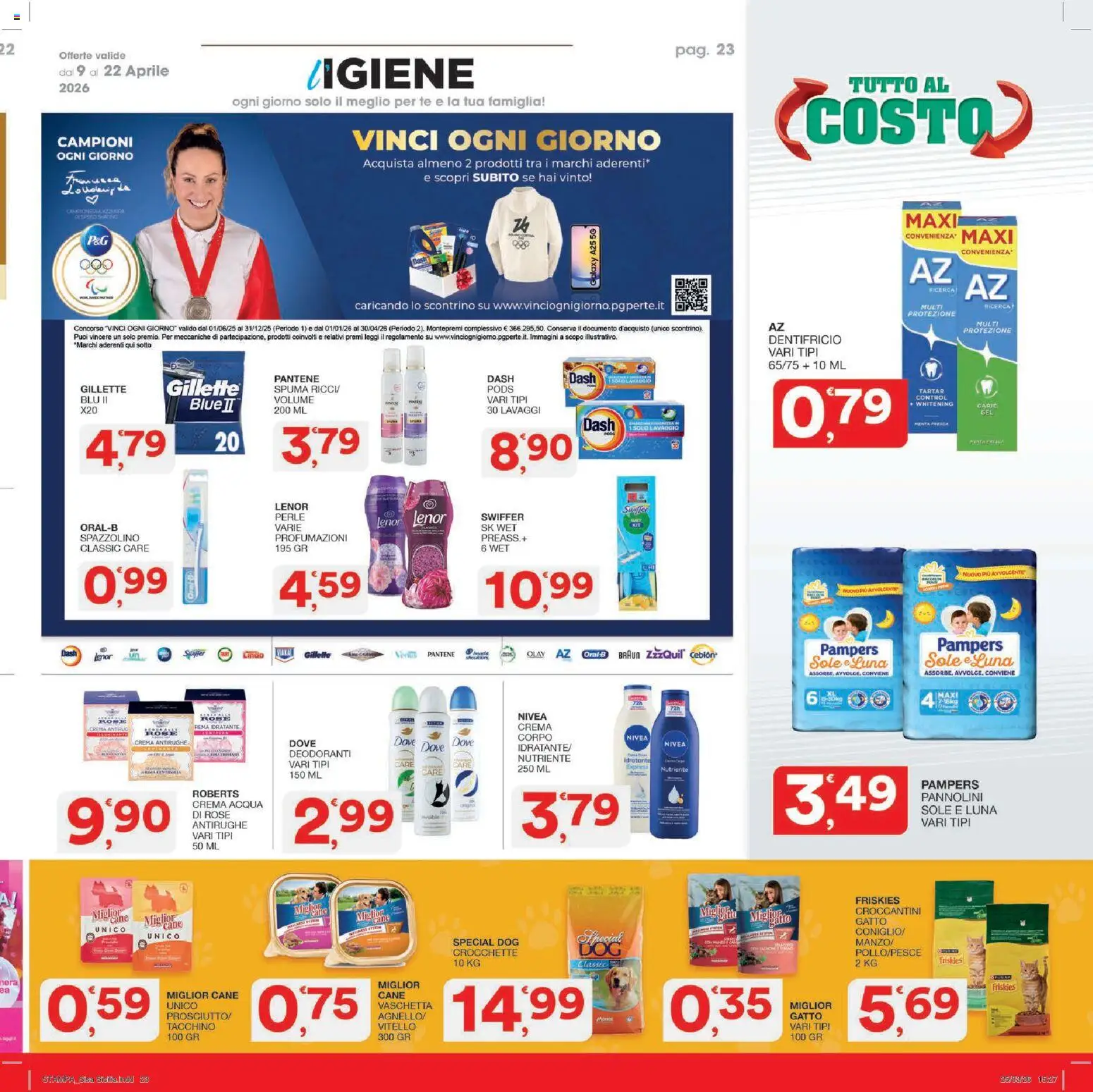 Volantino SISA del 09.04.2026 | Pagina: 23 | Prodotti: Spazzolino, Tè, Tacchino, Crocchette