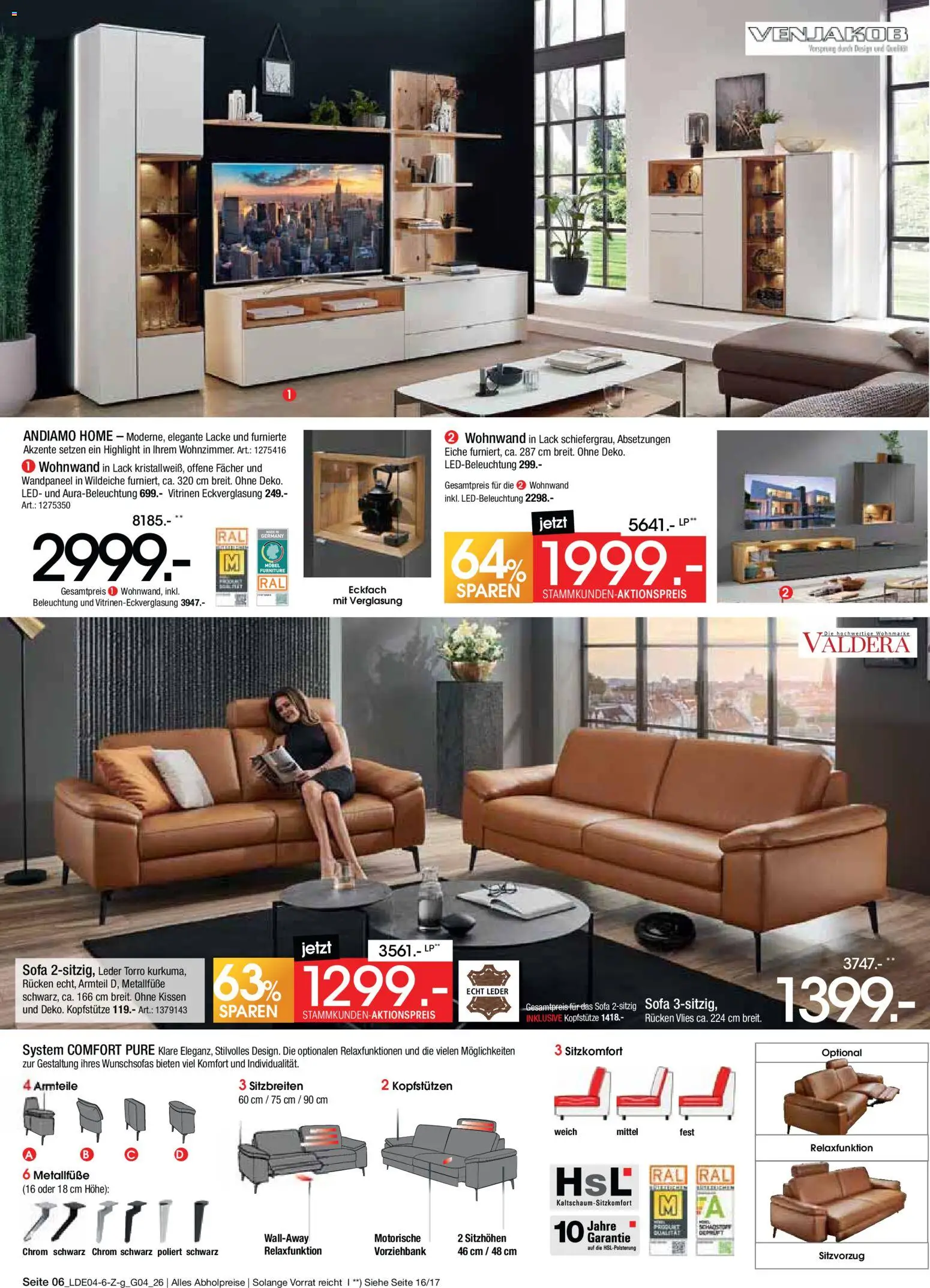 Zurbrüggen Italienische Wochen – gültig ab 11.04.2026 | Seite: 6 | Produkte: Wohnwand, Kissen, Sofa