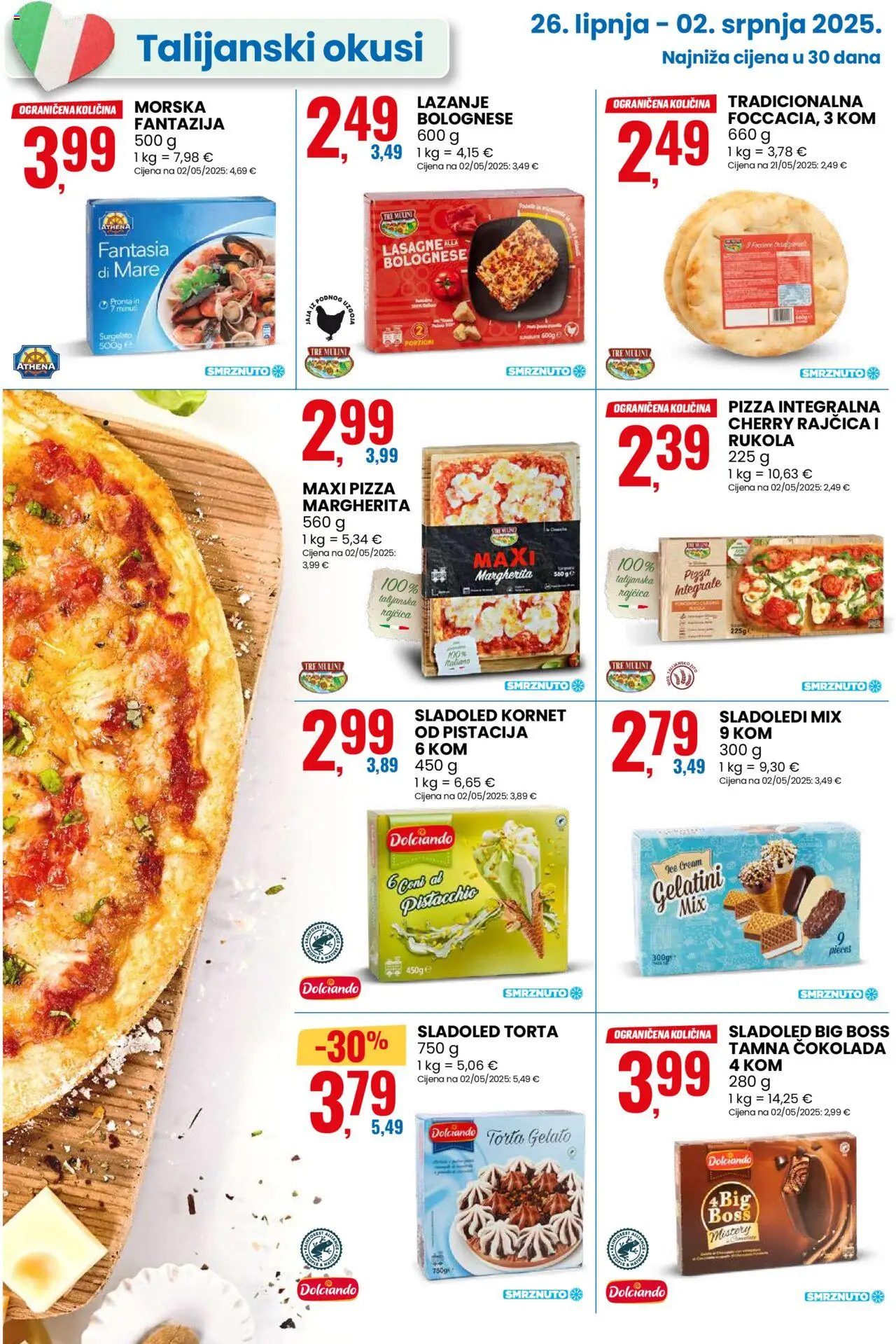 Eurospin katalog | vrijedi od 26.06.2025 | Stranica: 4 | Proizvodi: Jaja, Pizza, Sladoled, Kornet