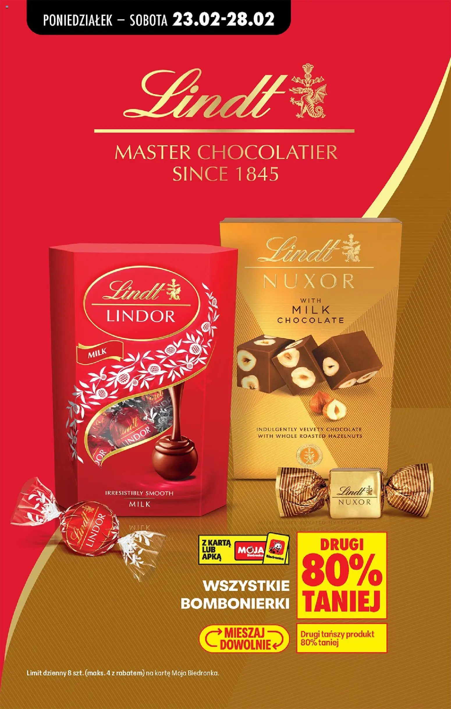 Biedronka Polsko leták od 23.02.2026 | Strana: 49 | Produkty: Lindor, Lindt, Milk chocolate