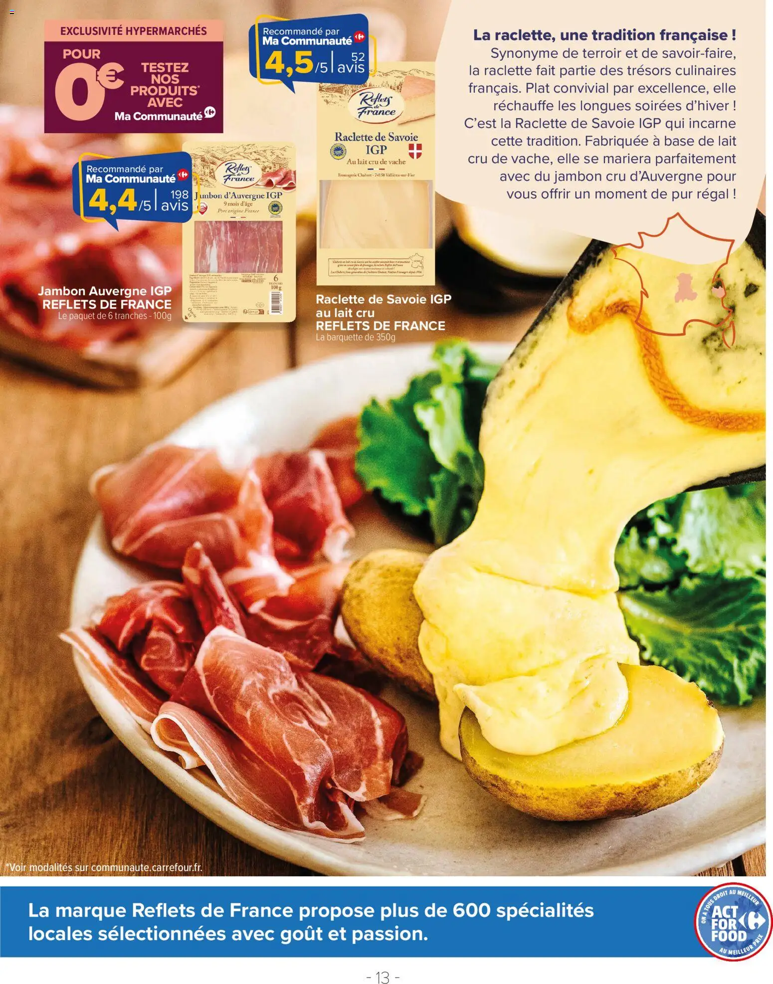 {H1} | Page: 13 | Produits: Raclette, Lait, Jambon, Porc
