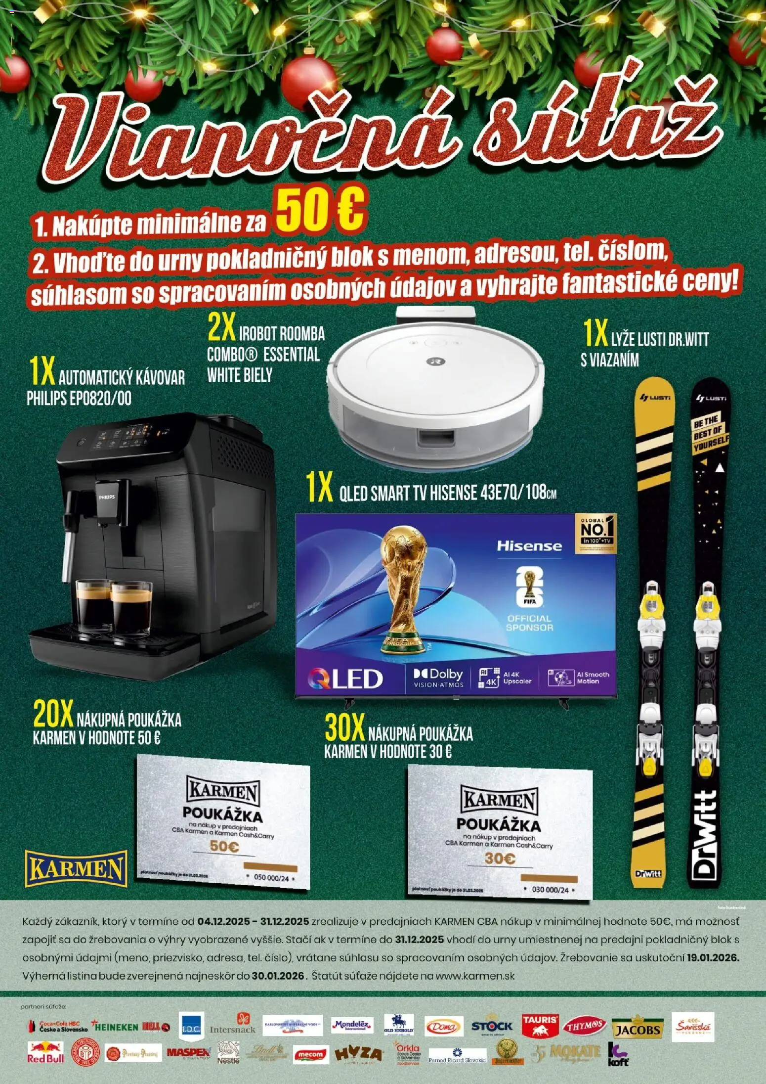 Nové KARMEN CBA akcie – leták je platný od 01.12.2025 | Strana: 9 | Produkty: Tv, Automatický kávovar, Kávovar, Lyže