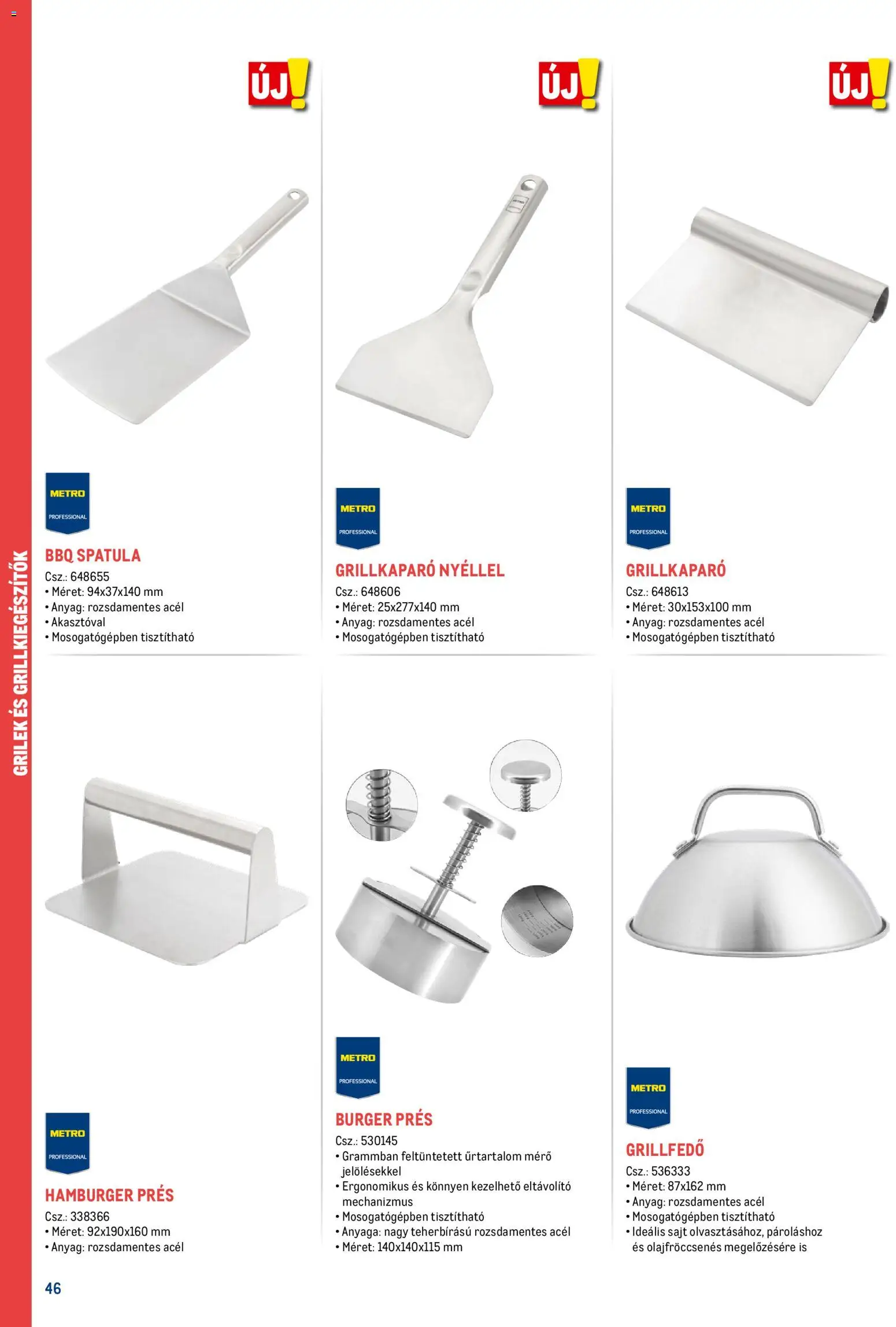 Metro akciós ujság - amely érvényes a következő dátumtól: 16.02.2026 | Oldal: 46 | Termékek: Hamburger, Sajt
