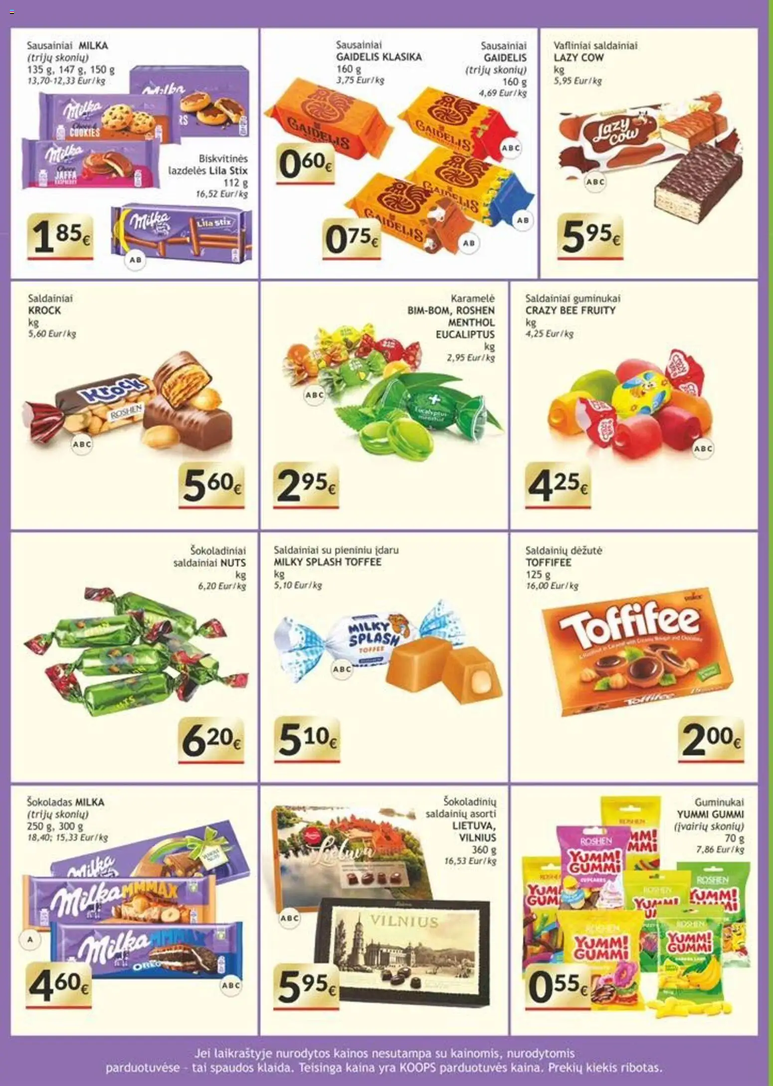 Koops akcijos nuo 26.01.2026 | Puslapis: 4 | Prekių: Sausainiai, Šokoladas, Guminukai, Saldainiai