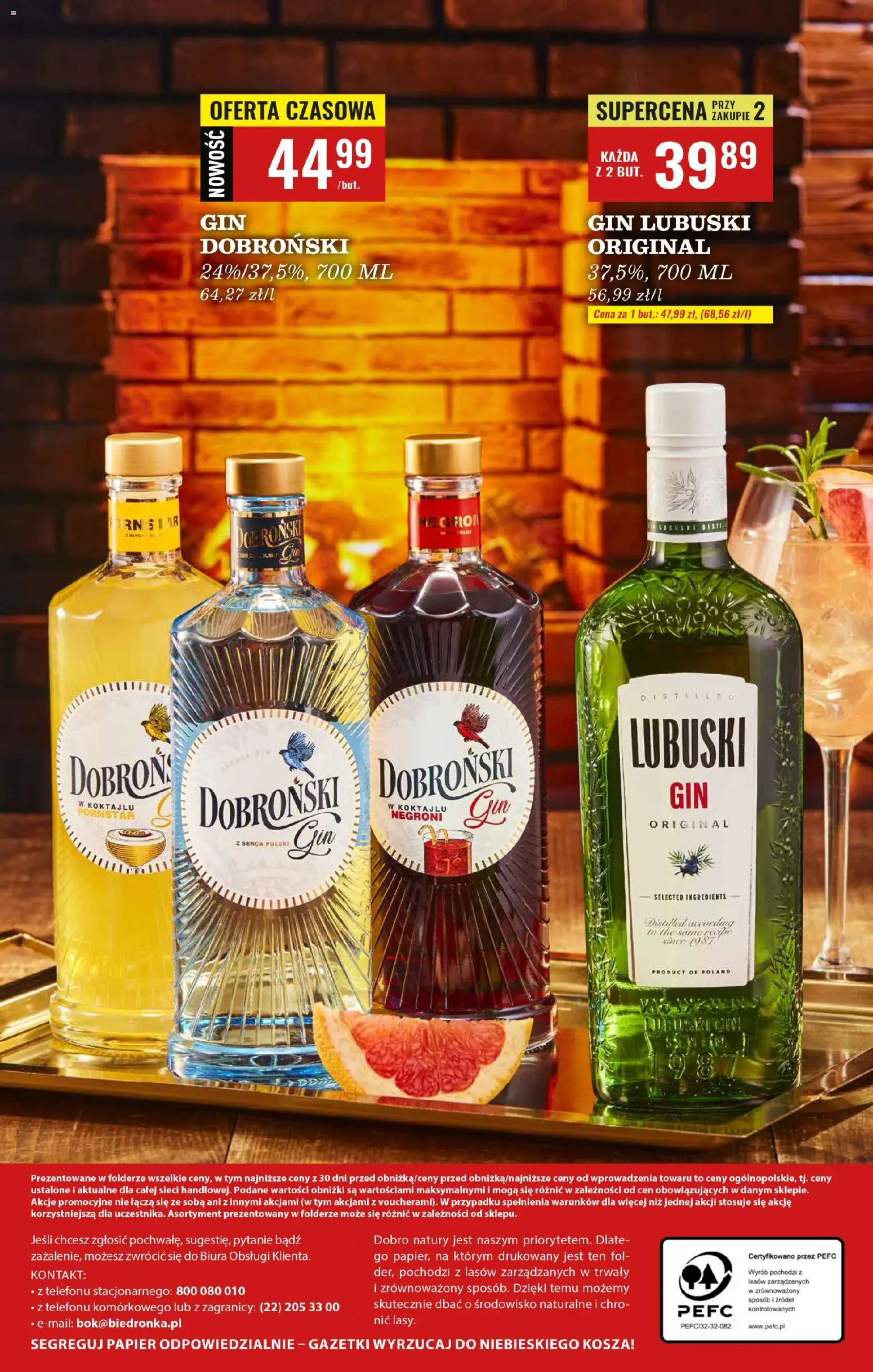 Biedronka gazetka - Czas na toast od 03.11.2025 | Strona: 42 | Produkty: Gin Lubuski, Gin