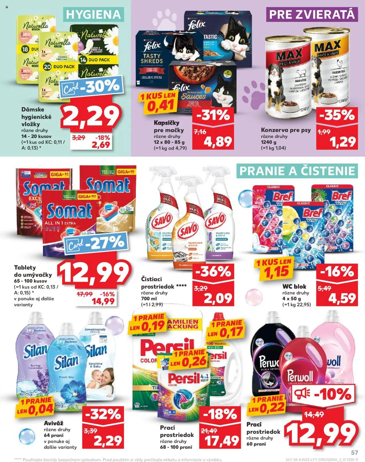 Nové Kaufland akcie – leták je platný od 05.06.2025 | Strana: 57 | Produkty: Felix, Perwoll, Wc, Čistiaci prostriedok