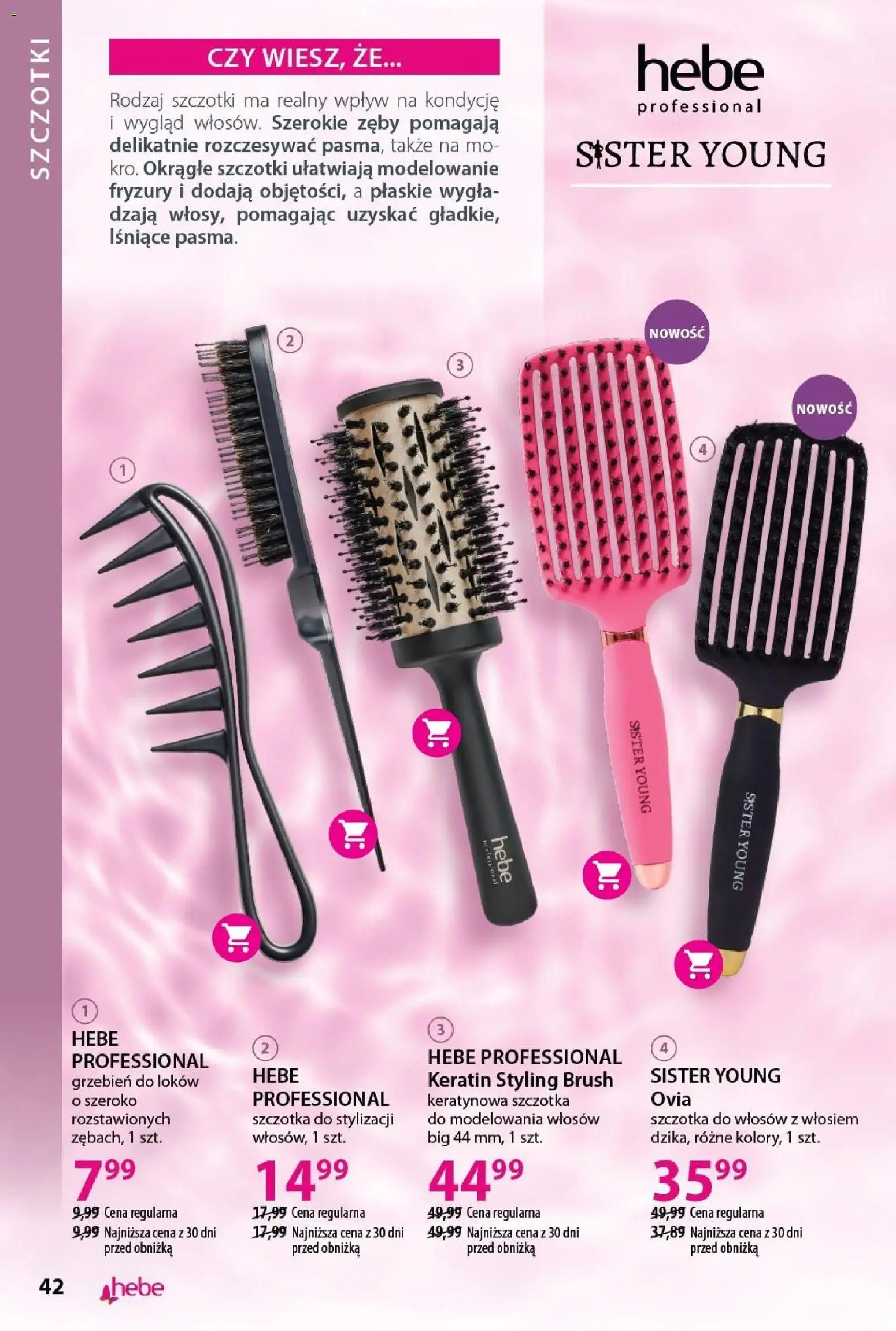 Hebe Gazetka - Katalog od 31.01.2026 | Strona: 42 | Produkty: Szczotka, Grzebień