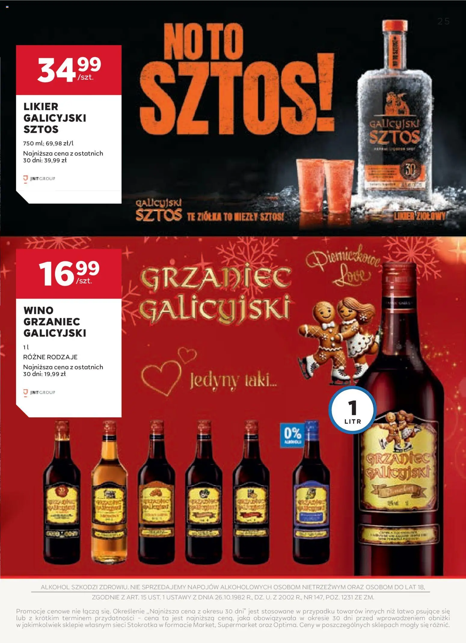 Stokrotka Gazetka - Oferta alkoholowa od 04.12.2025 | Strona: 25 | Produkty: Stokrotka, Grzaniec galicyjski, Wino, Alkohol
