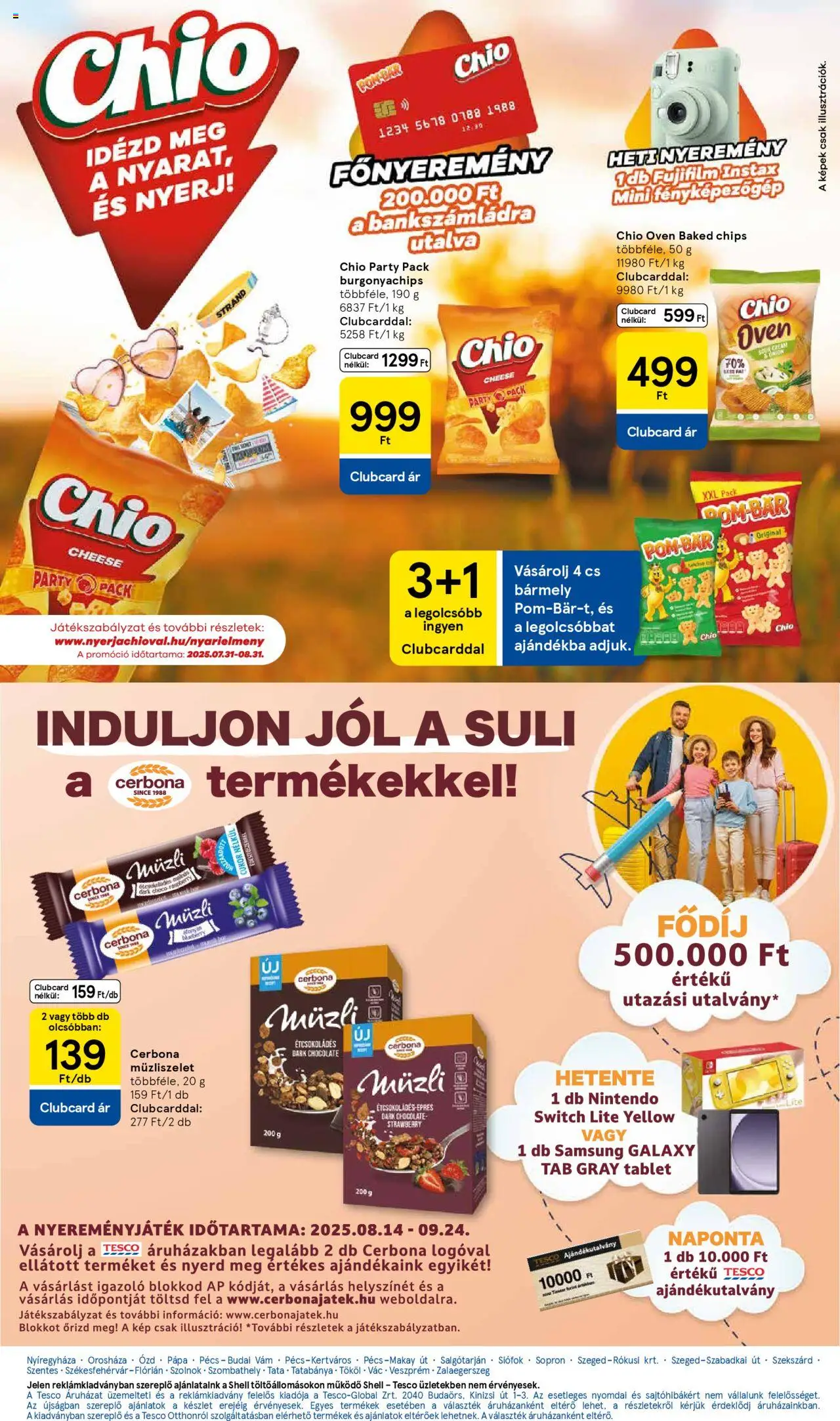 Tesco akciós ujság - amely érvényes a következő dátumtól: 14.08.2025 | Oldal: 23 | Termékek: Chips, Müzli, Samsung, Müzliszelet