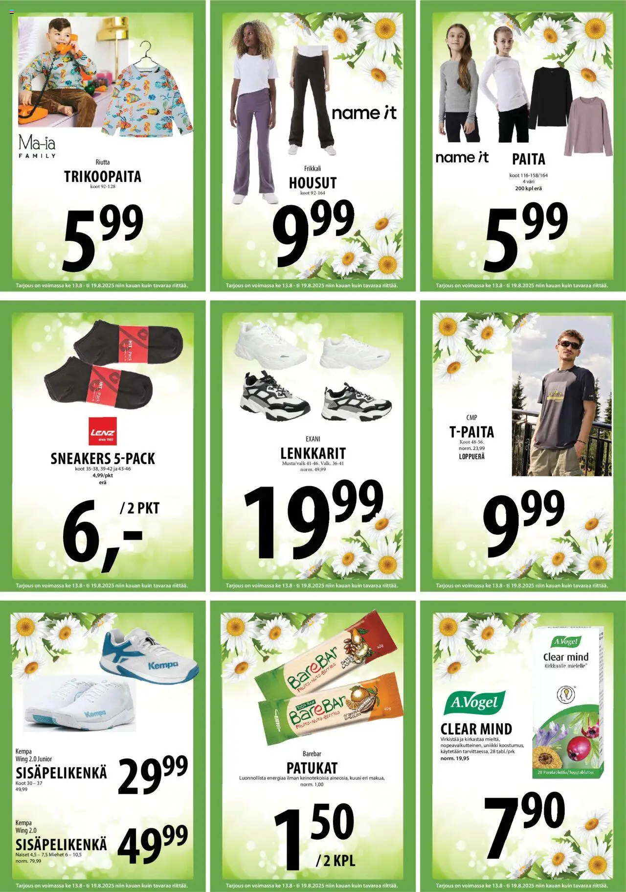  | Sivu: 12 | Tuotteet: Paita, Housut, Lenkkarit