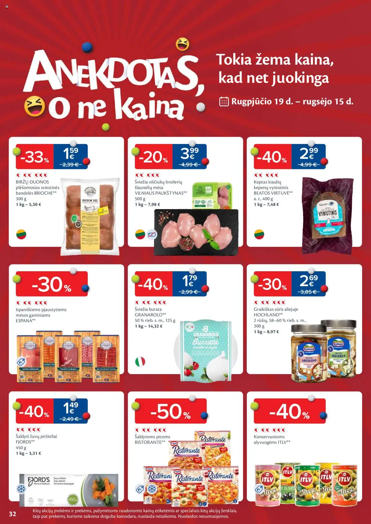 MAXIMA akcijos nuo 09.09.2025 | Puslapis: 32 | Prekių: Bandelės, Viščiukų, Sūris