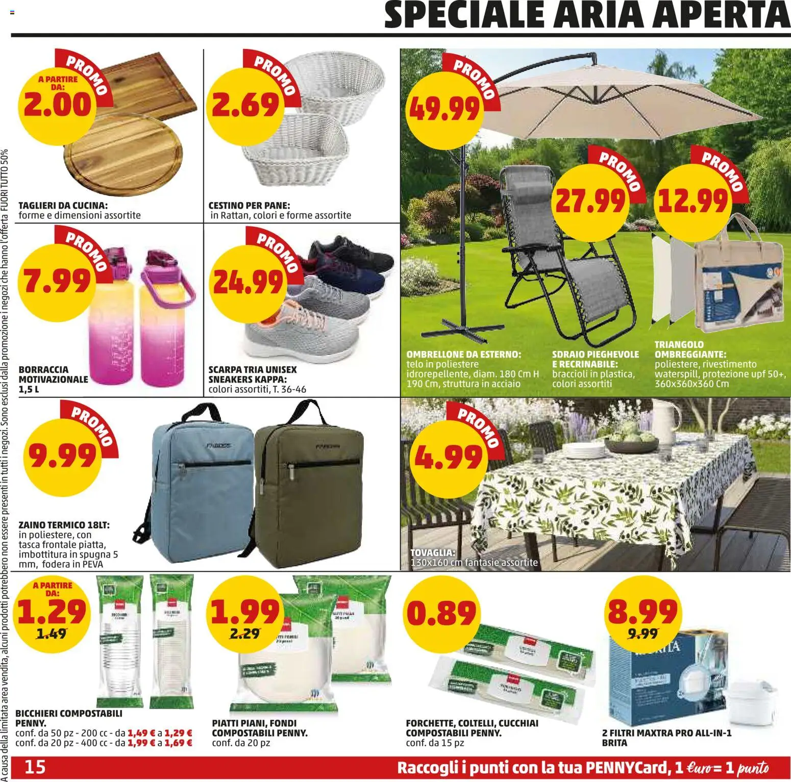Volantino PENNY del 23.04.2026 | Pagina: 15 | Prodotti: Spugna, Sneakers, Borraccia, Tovaglia