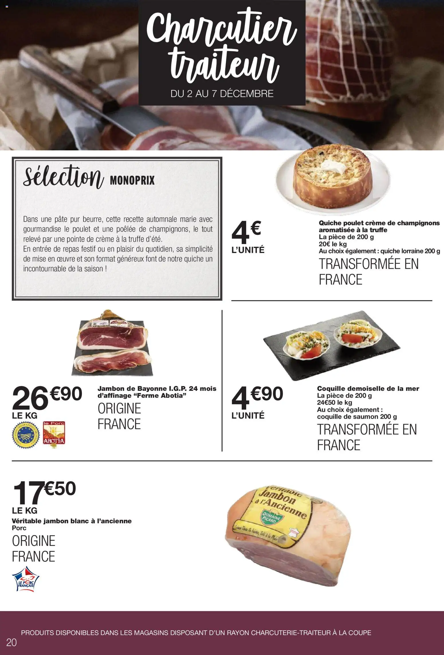 {H1} | Page: 20 | Produits: Jambon blanc, Jambon, Porc, Saumon