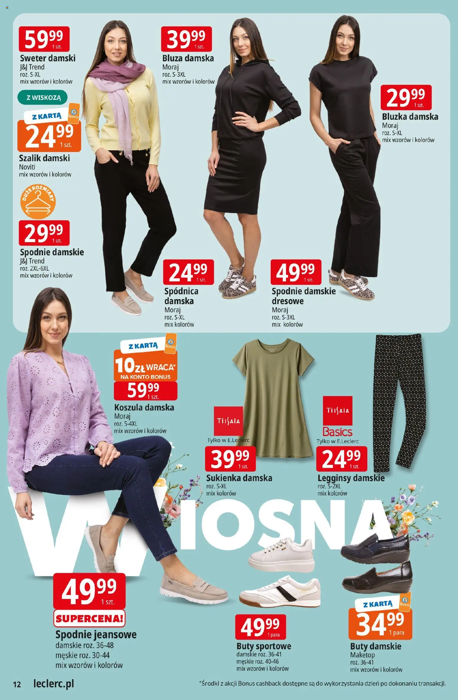E.Leclerc gazetka - Zamość od 10.03.2026 | Strona: 12 | Produkty: Koszula, Karta, Bluzka, Legginsy damskie