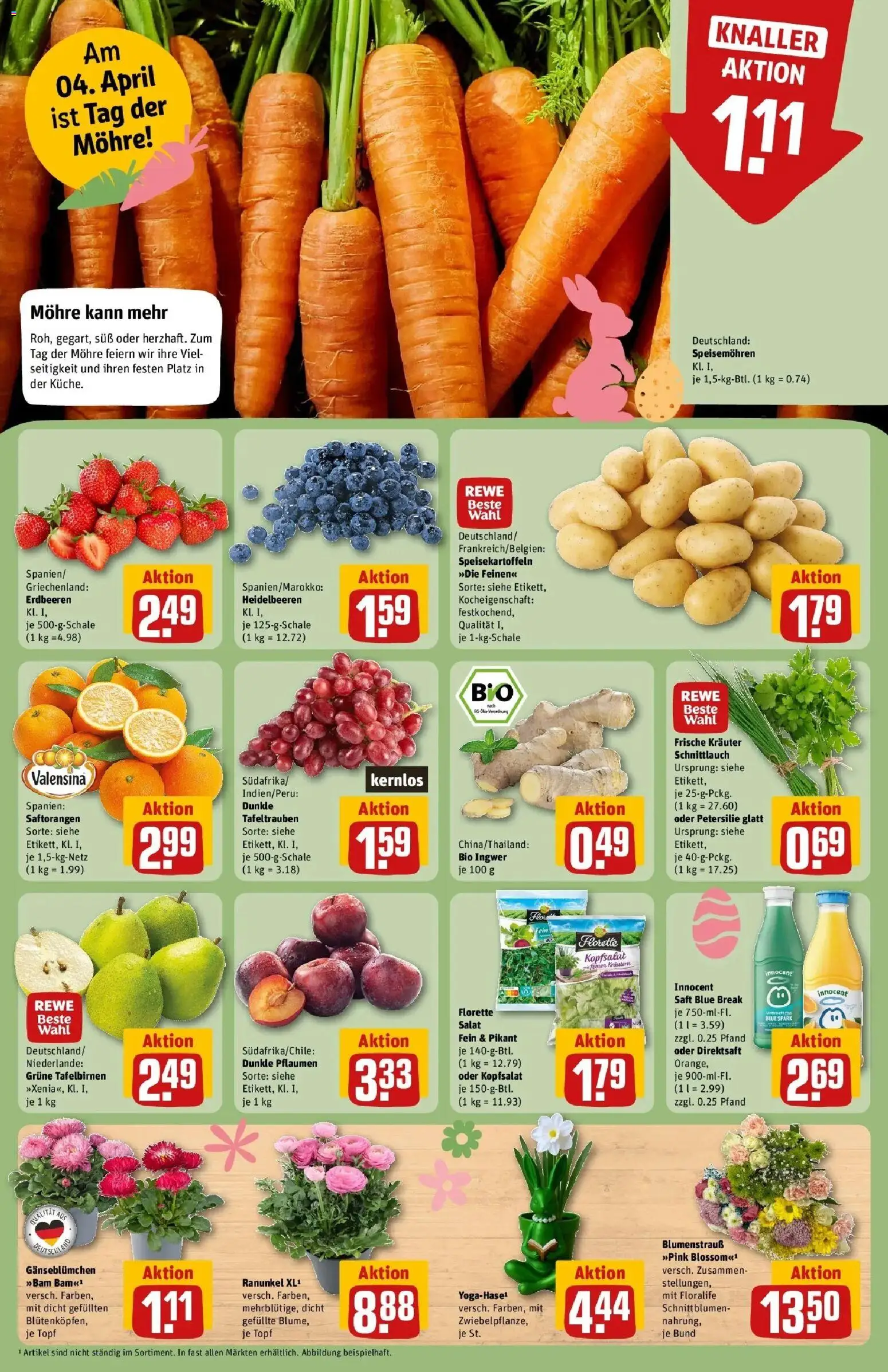 Rewe Prospekt Gundelfingen	 – gültig ab 30.03.2026 | Seite: 12 | Produkte: Pflaumen, Valensina, Erdbeeren, Salat