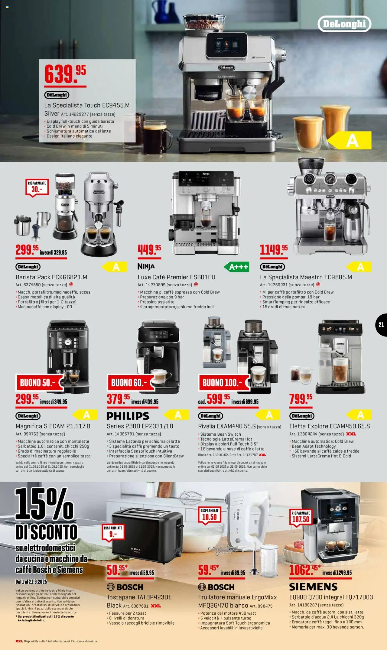 Interdiscount Aktionen Brand Love IT – gültig ab 08.09.2025 | Seite: 21 | Produkte: Bosch, Philips, Siemens