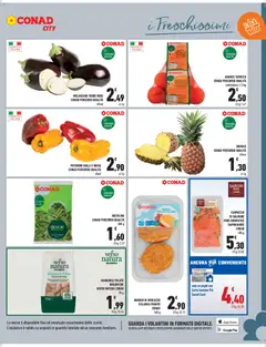 Anteprima del volantino PEPERONI GIALLI E ROSSI CONAD PERCORSO QUALITÀ, Yellow and red bell peppers CONAD PERCORSO QUALITÀ sfusi valido a partire dal 20.03.2026 | Pagina: 7 | Prodotti: Salmone, Arance, Ananas, Melanzane
