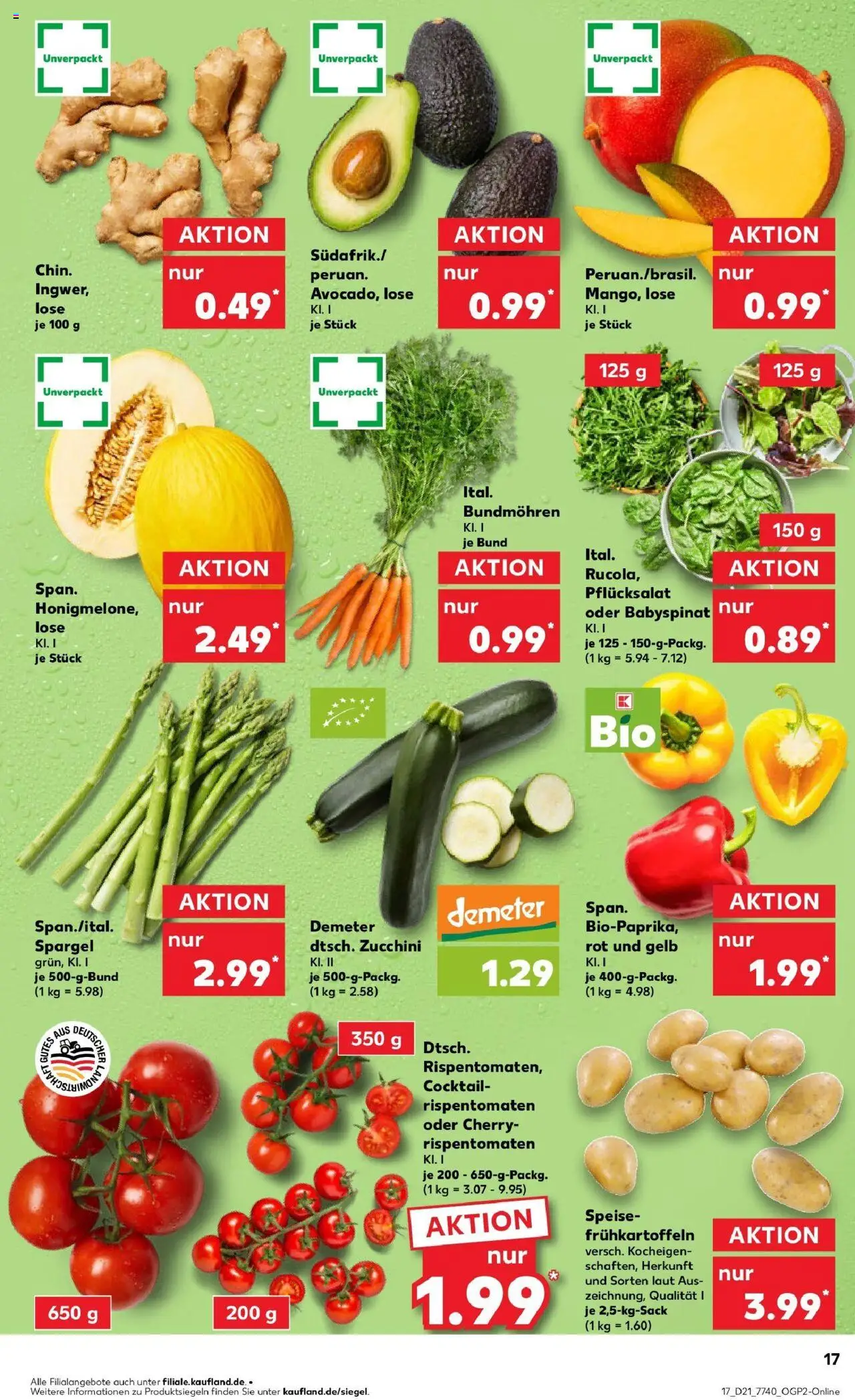 Kaufland prospekt Bad Kreuznach	 - gültig ab dem 22.05.2025 | Seite: 17 | Produkte: Spargel, Avocado, Mango, Zucchini