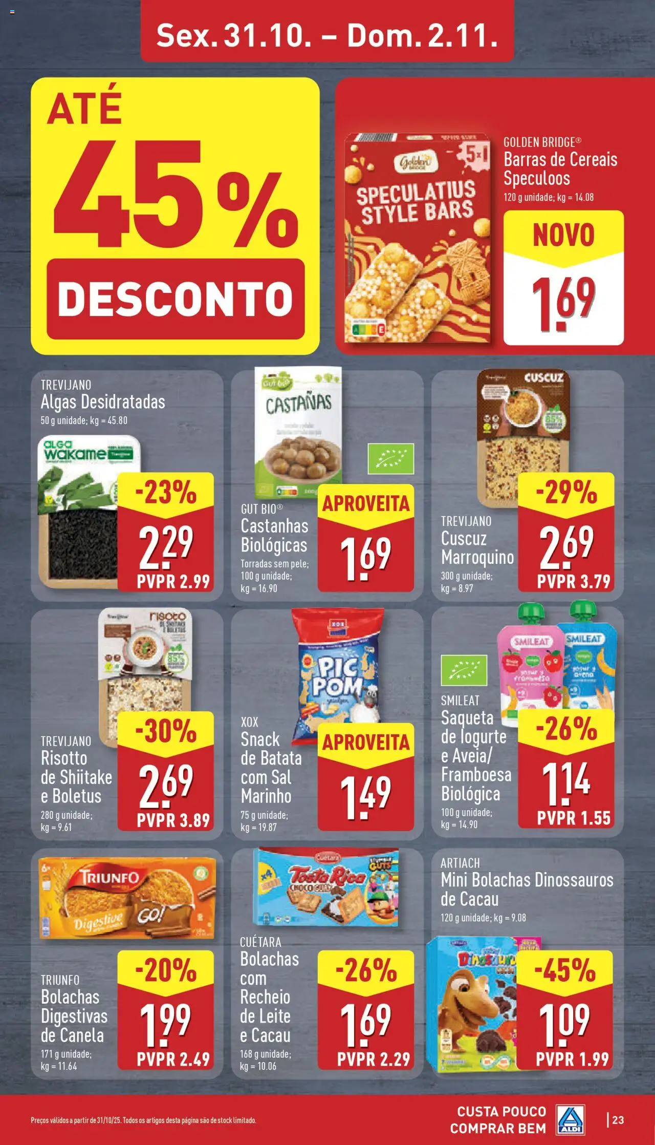 Aldi folheto │ válido de 27.10.2025 | Página: 23 | Produtos: Batata, Bolachas, Castanhas, Leite