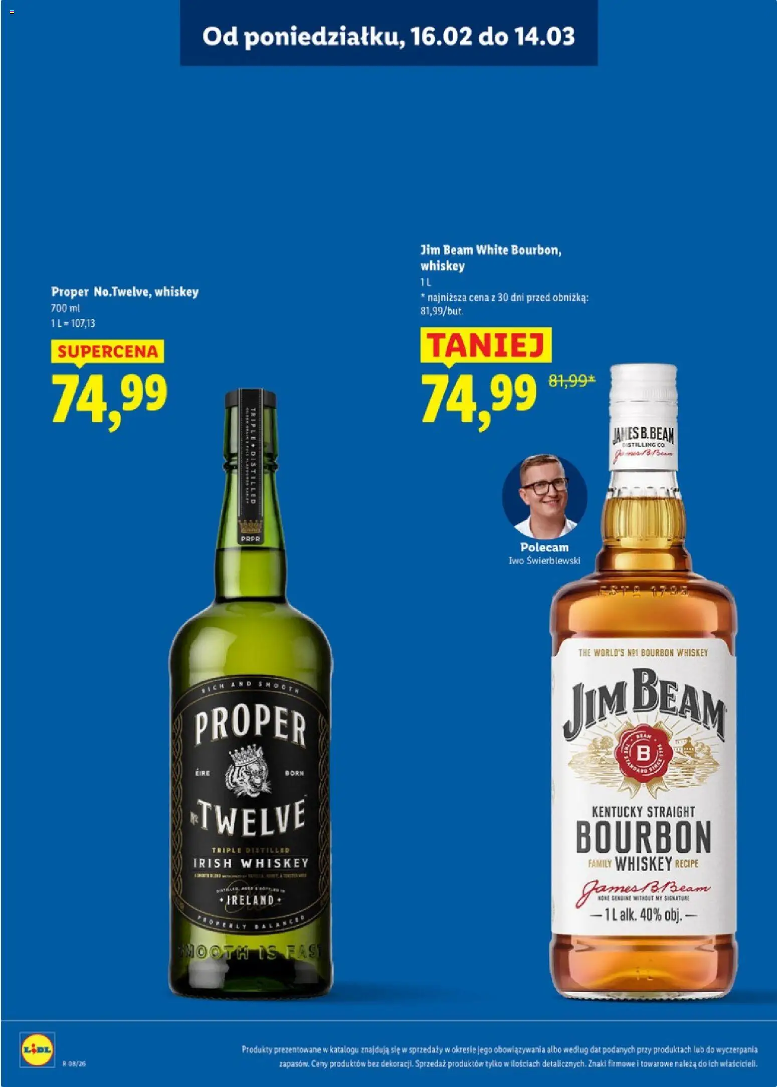 Lidl Polsko katalog - Alkoholi mocnych od 16.02.2026 | Strana: 10 | Produkty: Whiskey, Jim Beam, Bourbon