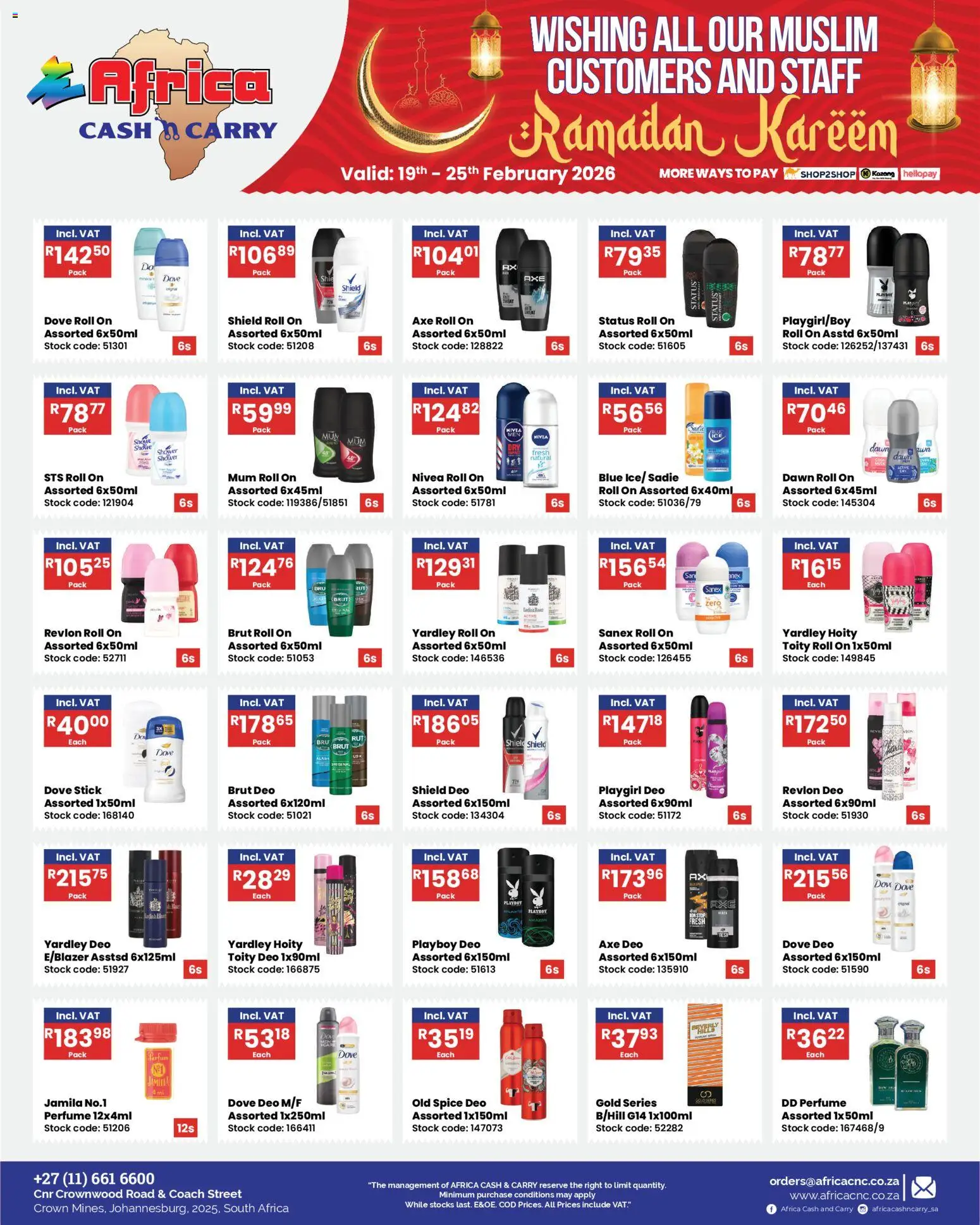 New Africa Cash & Carry catalogue – valid from 19.02.2026 | Page: 6 | Products: Perfume, Stock