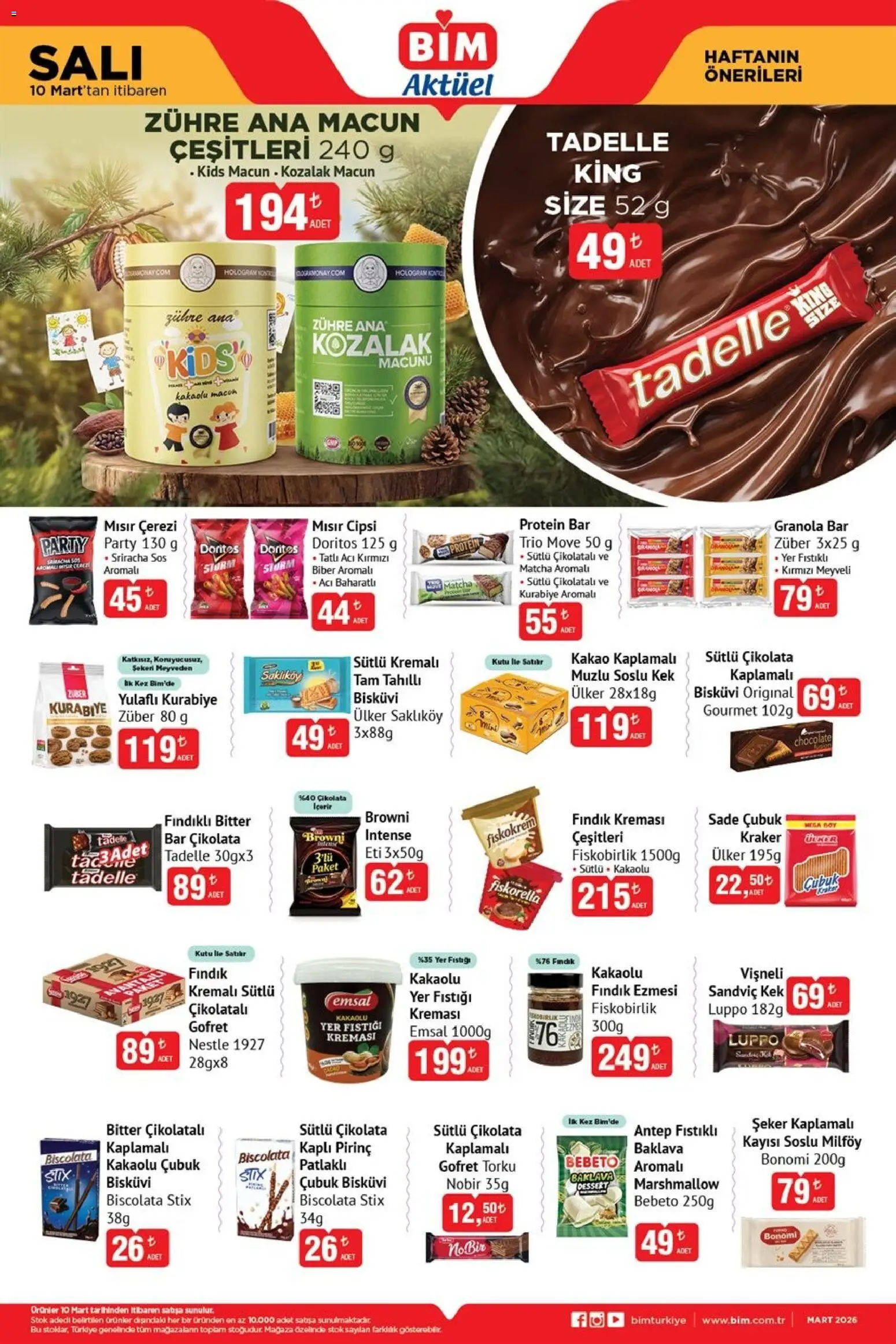 BİM Katalog - 10.03.2026 tarihinden itibaren geçerlidir | Sayfa: 2 | Ürünler: Gofret, Sos, Biber, Bisküvi