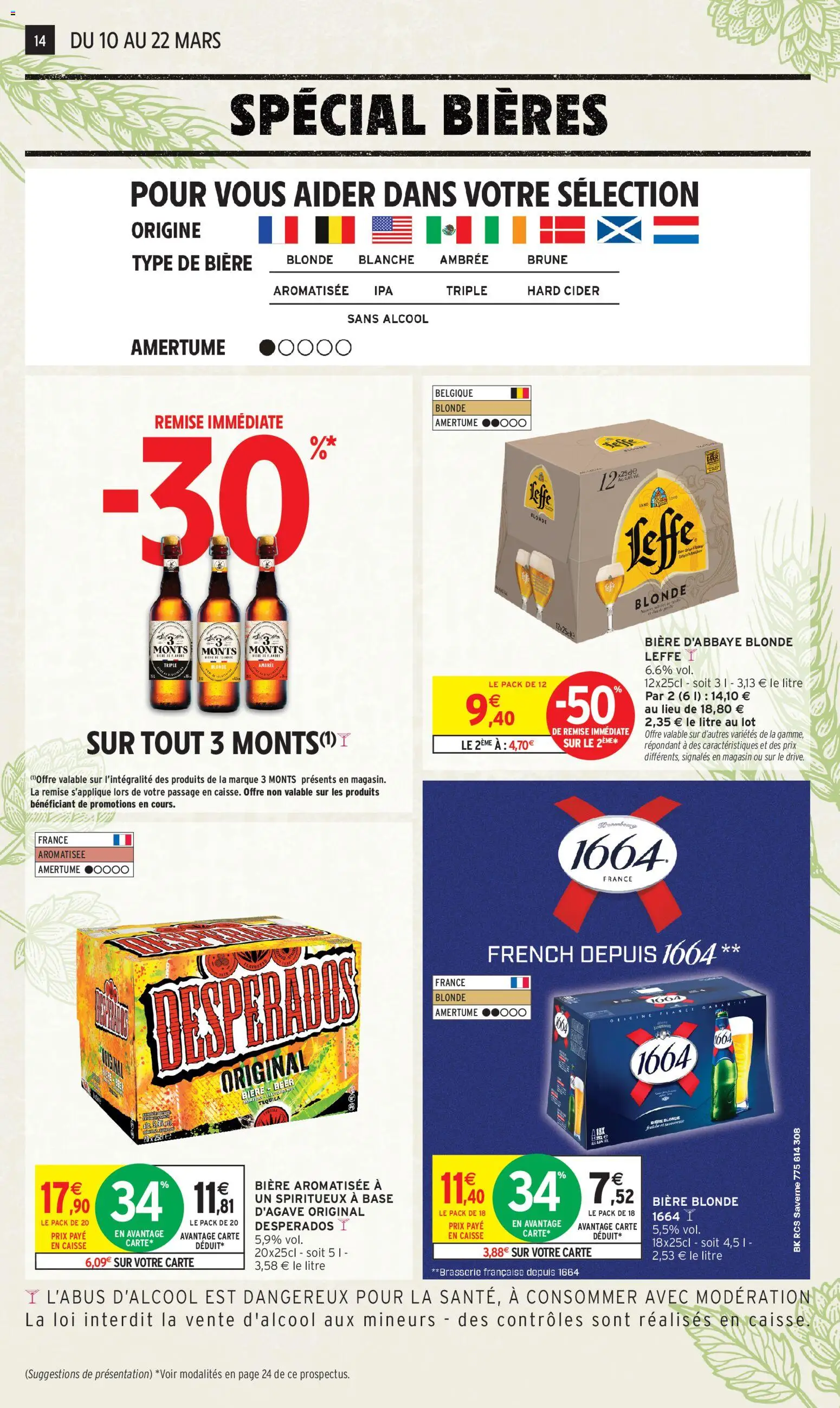 {H1} | Page: 14 | Produits: Biere blonde 1664, Base, Bière blonde, Tequila