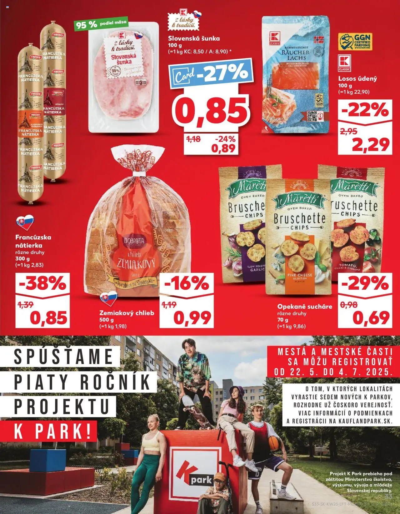 Kaufland Liptovský Mikuláš │ platný od 05.06.2025 | Strana: 33 | Produkty: Chlieb, Šunka, Losos