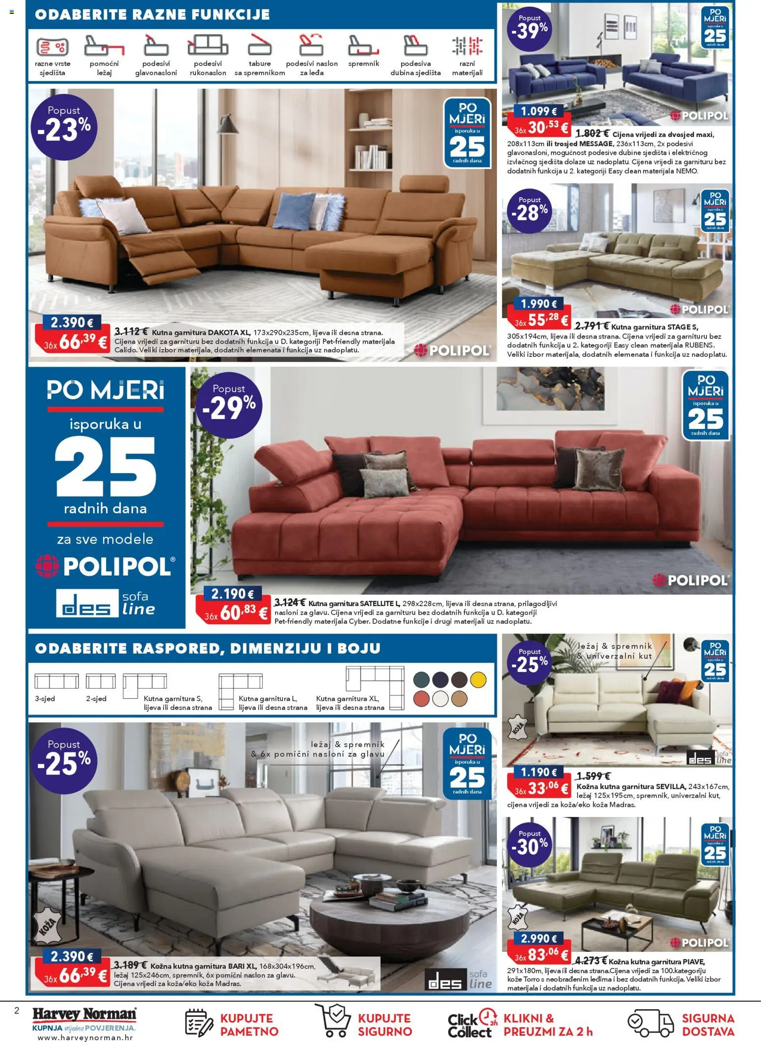 Harvey Norman katalog | vrijedi od 03.02.2026 | Stranica: 2 | Proizvodi: Trosjed, Tabure, Kutna garnitura, Dvosjed