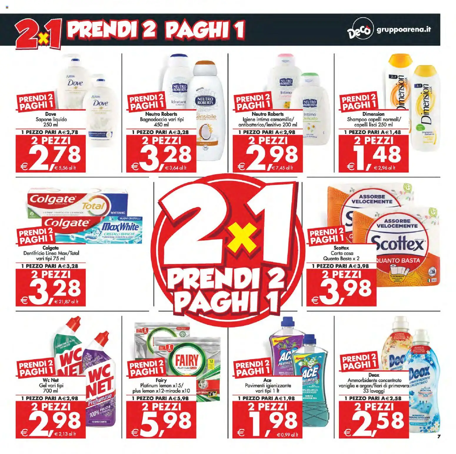 Volantino Decò del 06.03.2026 | Pagina: 7 | Prodotti: Shampoo, Sapone, Ammorbidente, WC