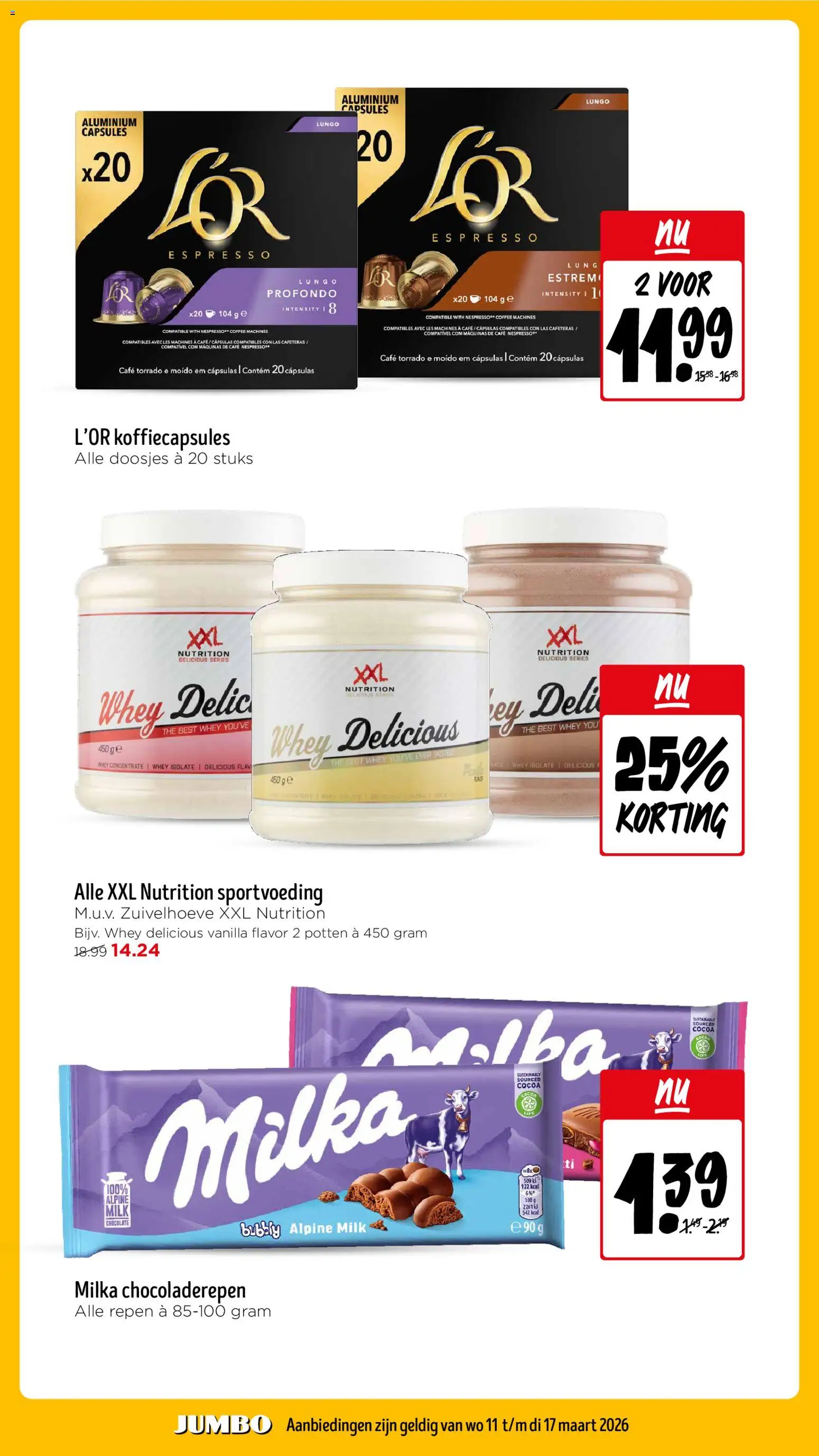 {H1} | Pagina: 17 | Producten: Koffiecapsules, Whey, Repen