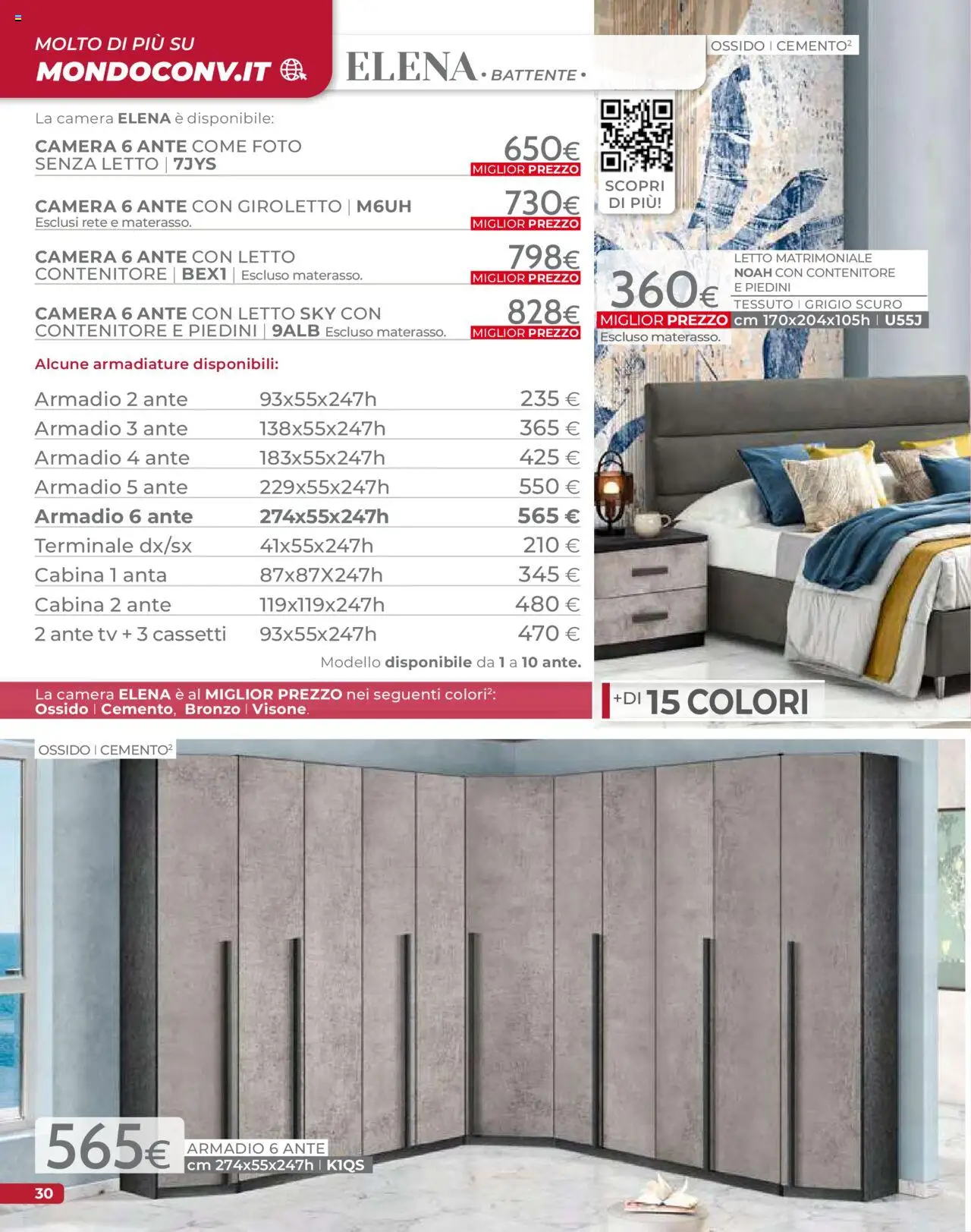 Volantino Mondo Convenienza del 09.09.2025 | Pagina: 32 | Prodotti: Contenitore, Letto, Materasso, Armadio
