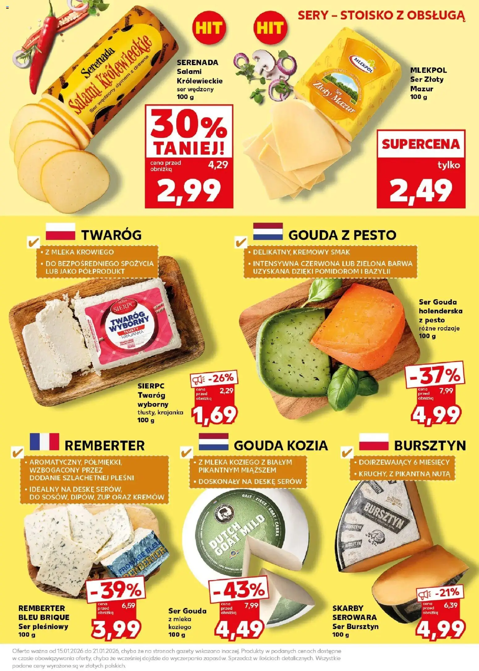 Kaufland gazetka - Super Sobota od 17.01.2026 | Strona: 23 | Produkty: Mleka, Ser, Salami, Ser gouda