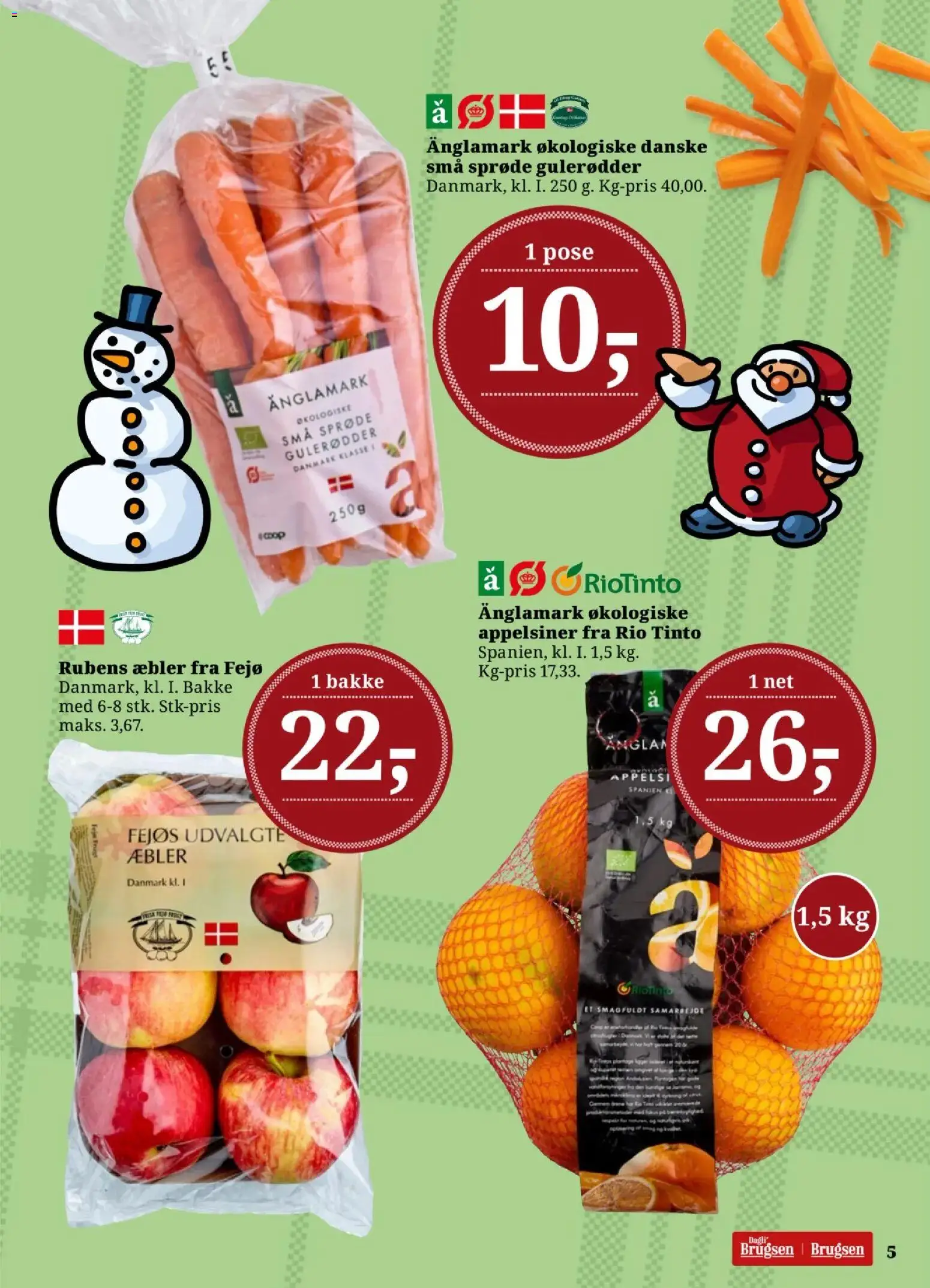 Dagli'Brugsen tilbudsavis – gyldig fra 07.11.2025 | Side: 5 | Produkter: Æbler, Appelsiner, Gulerødder