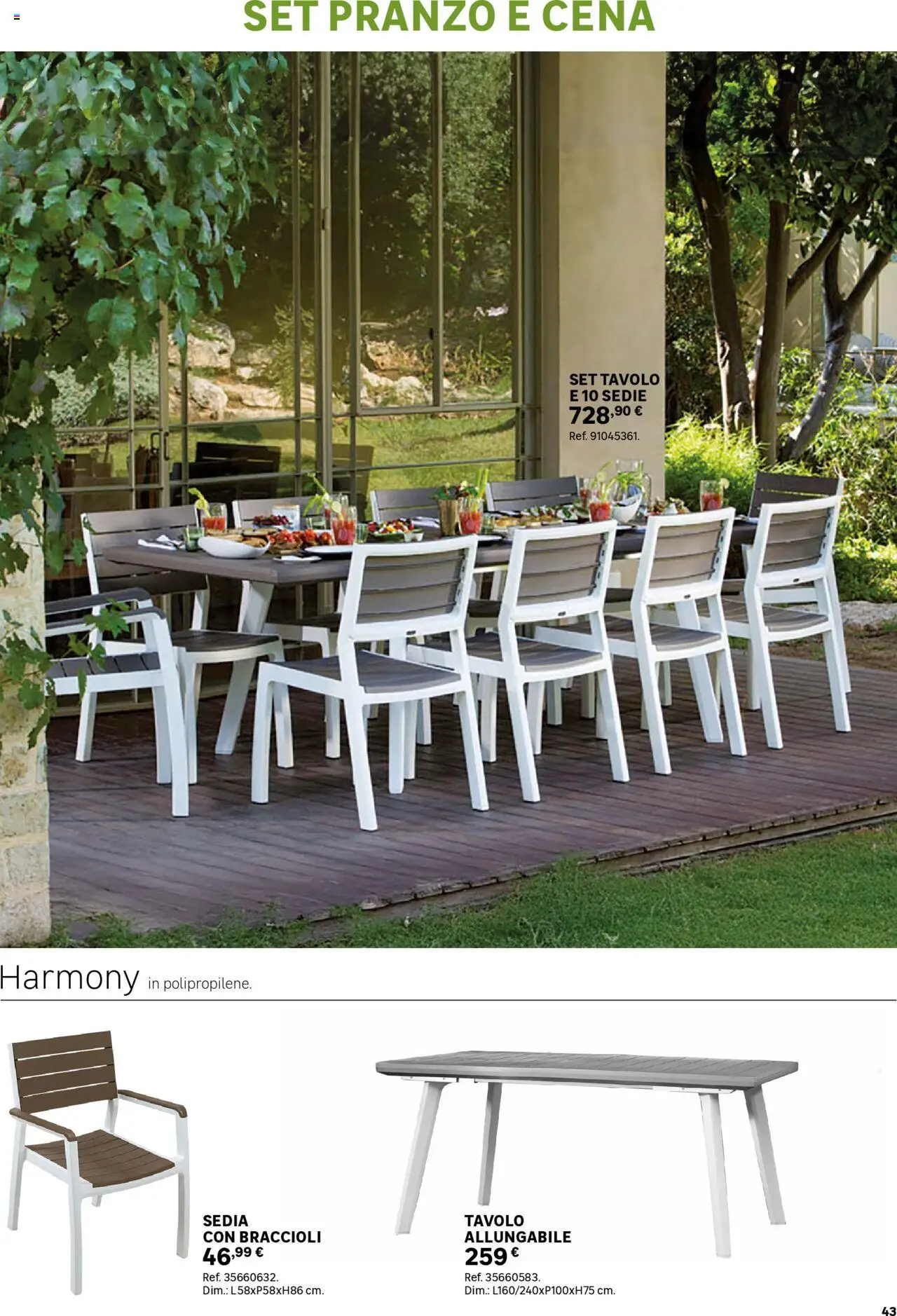 Volantino Leroy Merlin del 02.06.2025 | Pagina: 43 | Prodotti: Braccioli, Tavolo, Sedia