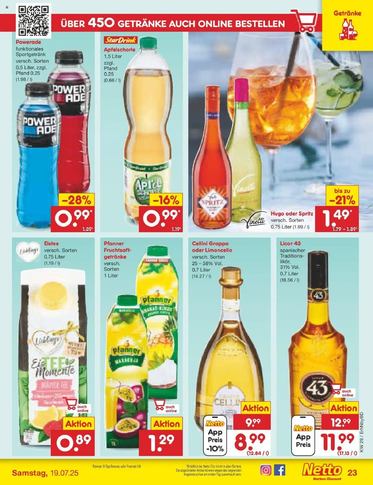 Netto Marken-Discount prospekt Ergolding	 - gültig ab dem 13.07.2025 | Seite: 33 | Produkte: Apple, Powerade, Limoncello, Hugo