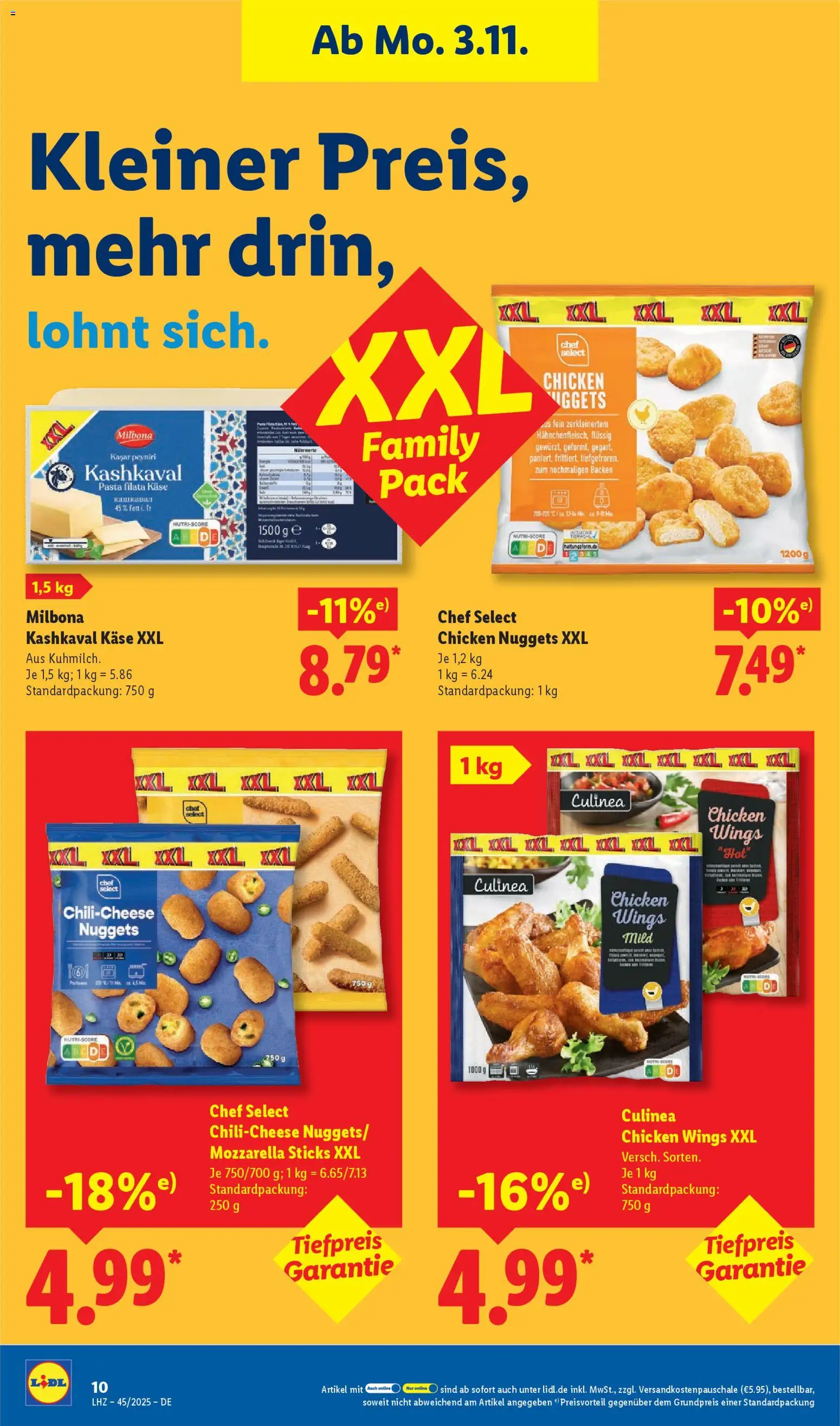 Lidl Prospekt Heppenheim – gültig ab 03.11.2025 | Seite: 18 | Produkte: Käse, Mozzarella, Pasta