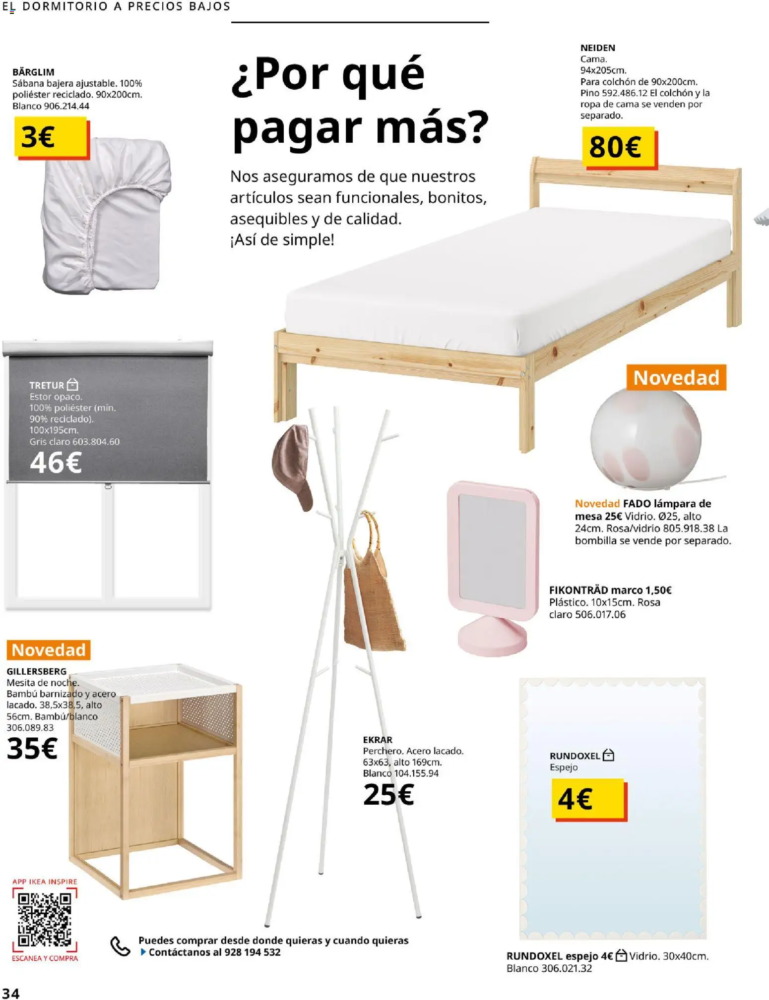 IKEA - Precios bajos │ válido desde el 13.04.2026 | Página: 34 | Productos: Colchon, Marco, Cama, Mesa