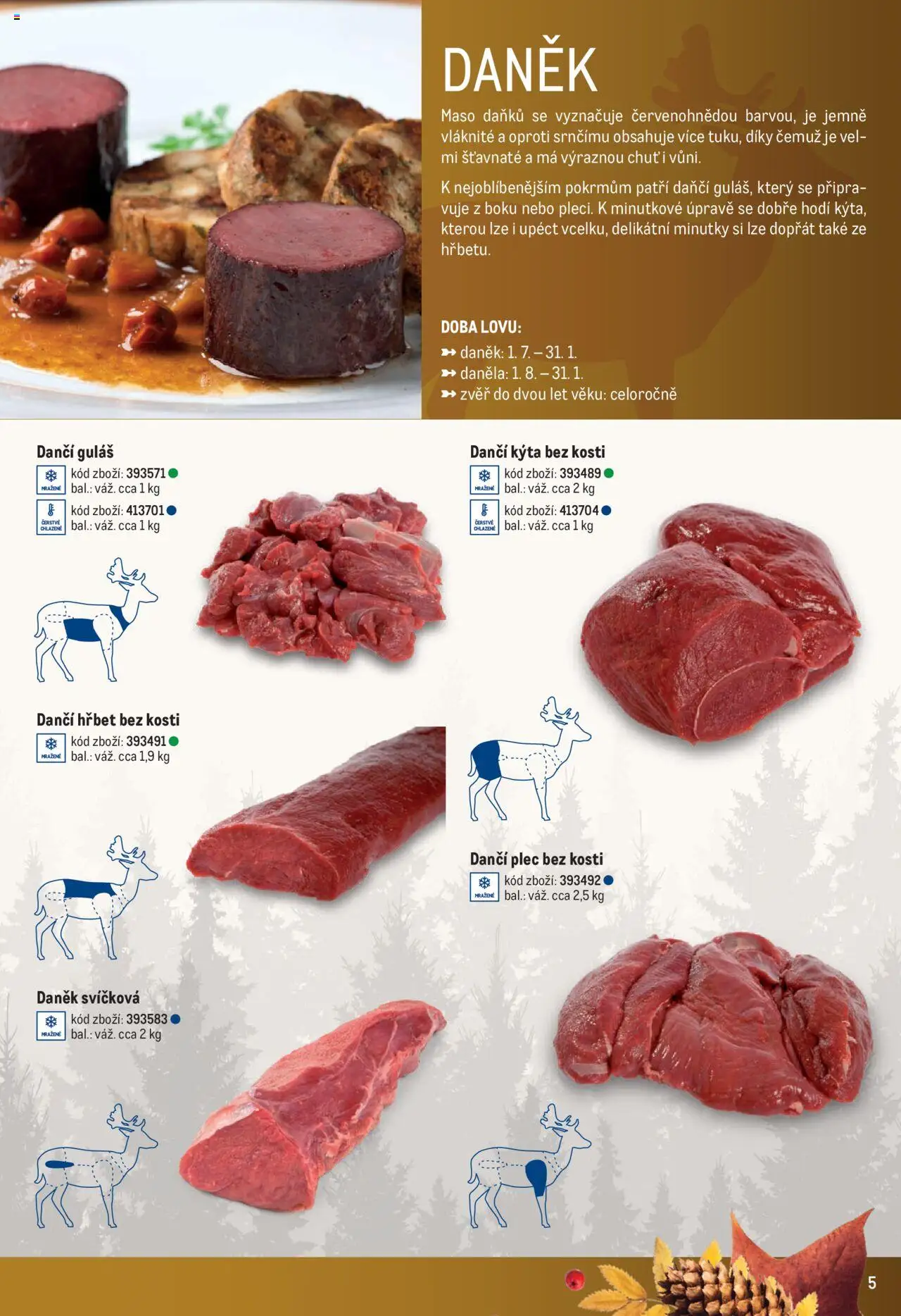Makro leták - Zvěřina od 25.11.2024 | Strana: 5 | Produkty: Kýta bez kosti, Maso, Guláš, Kýta