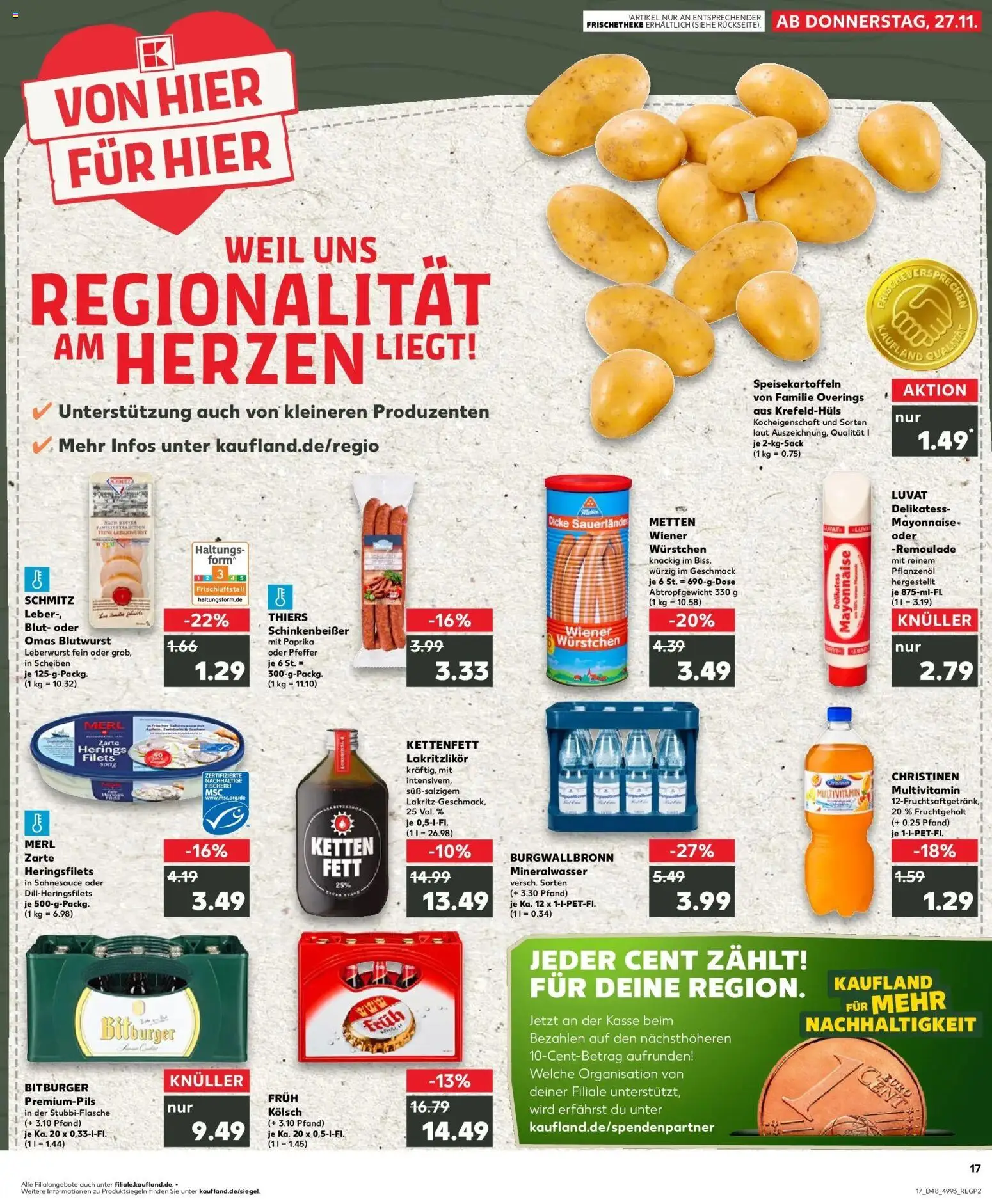 Kaufland prospekt Grevenbroich	 – gültig ab 30.11.2025 | Seite: 17 | Produkte: Bitburger, Wiener wurstchen, Paprika, Pfeffer