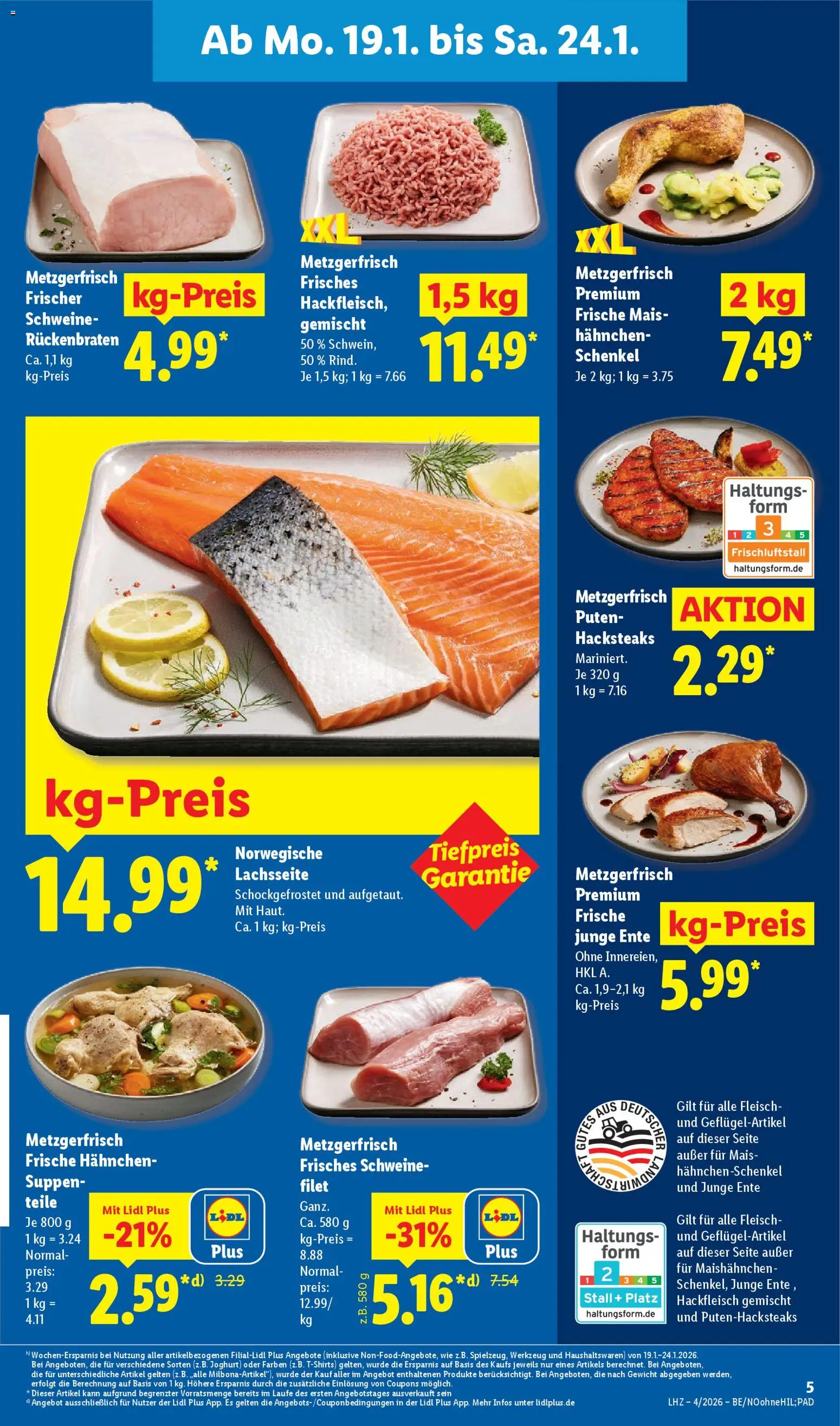 Lidl Prospekt Rahden – gültig ab 19.01.2026 | Seite: 11 | Produkte: Hahnchen, Hahnchenschenkel, Joghurt, Ente